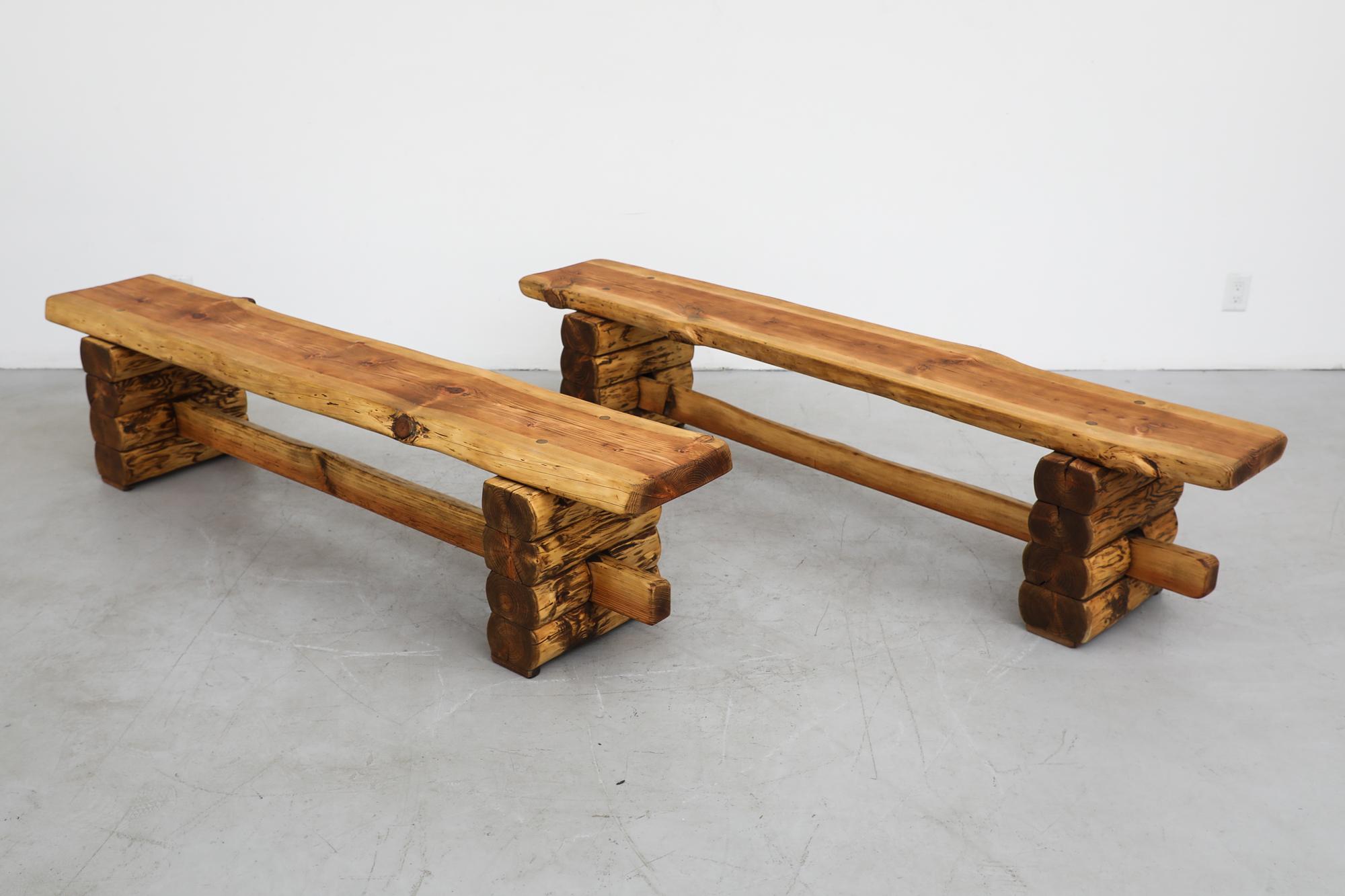 half log benches