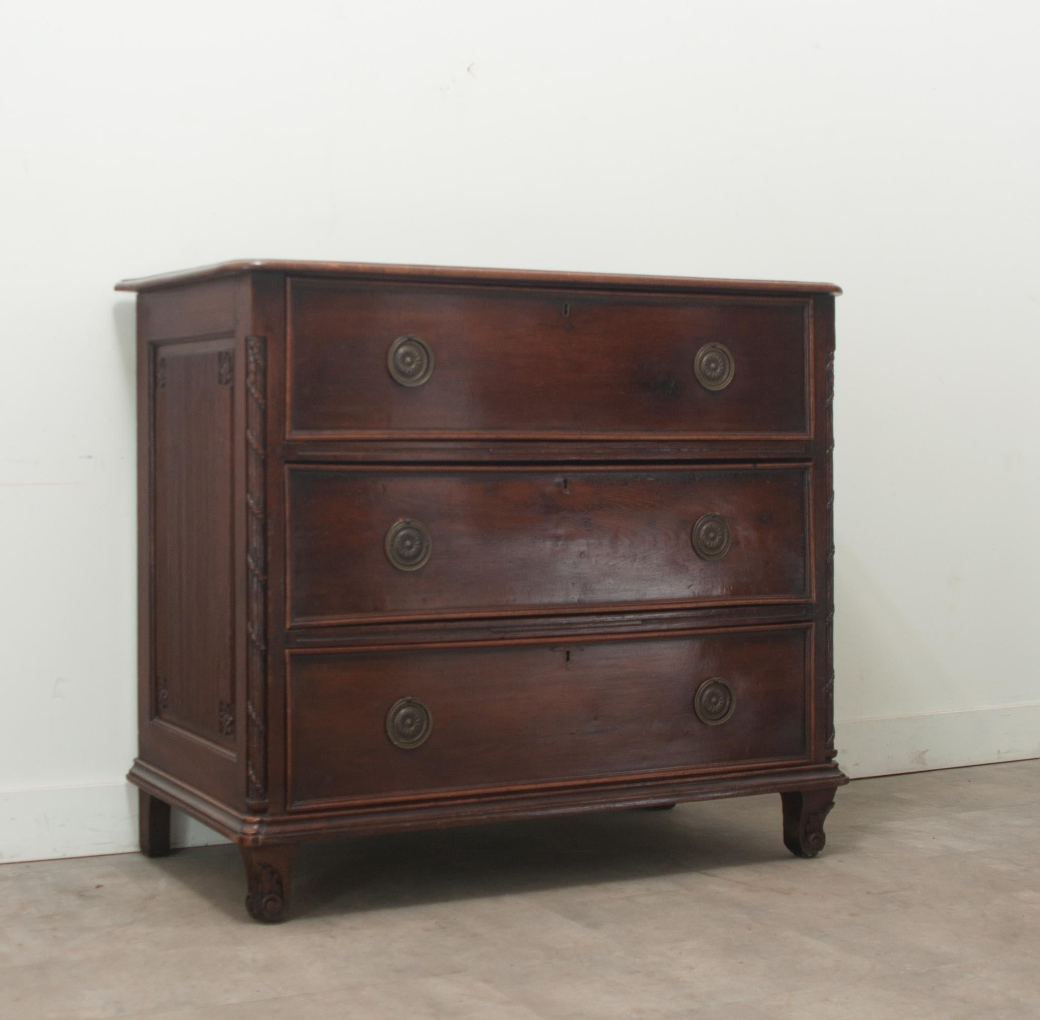 Massive Dutch Oak Chest of Drawers In Good Condition For Sale In Baton Rouge, LA