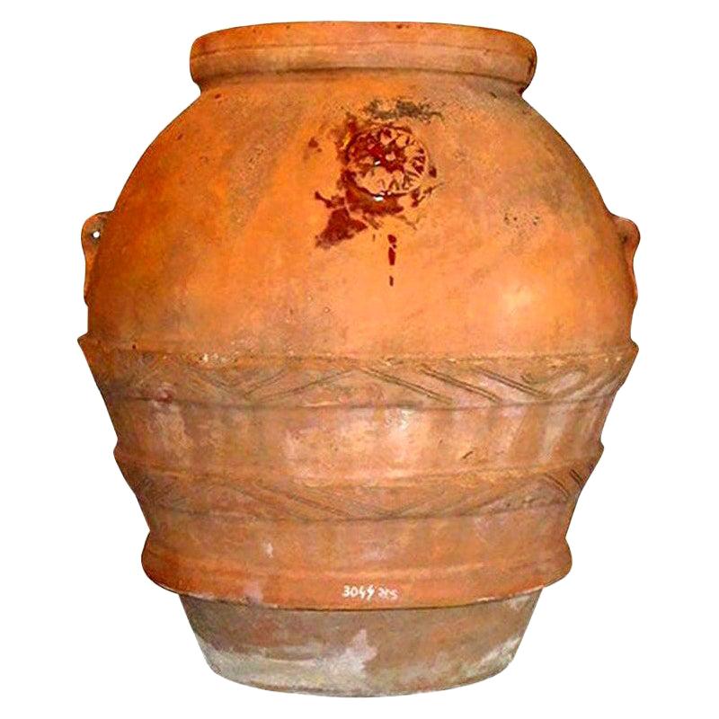 Italian Massive Early Terracotta Olive Jar For Sale