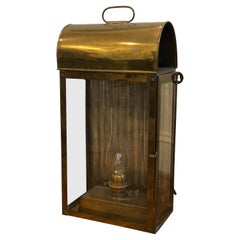 Massive English Brass Ship Lantern, Davey and Company Style