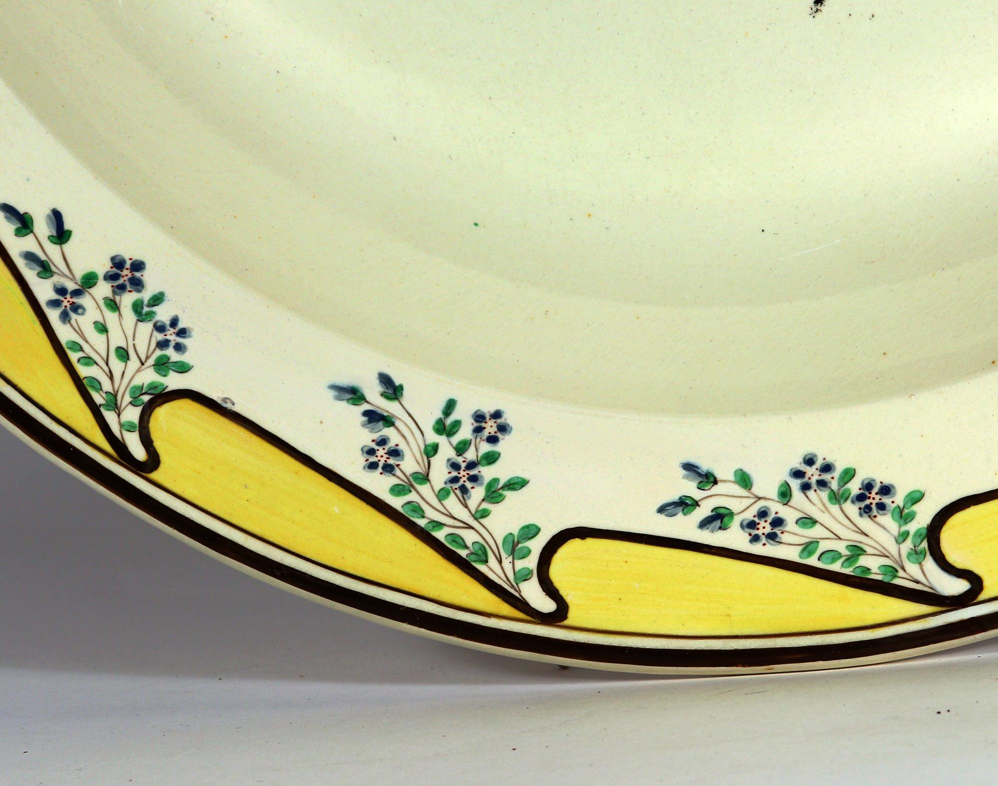 Massiver englischer Gelber und botanischer Wedgwoodware-Keramik Basin, Shorthose & Heath (Georgian) im Angebot