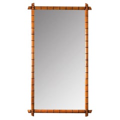 Antique Massive English Faux Bamboo Mirror