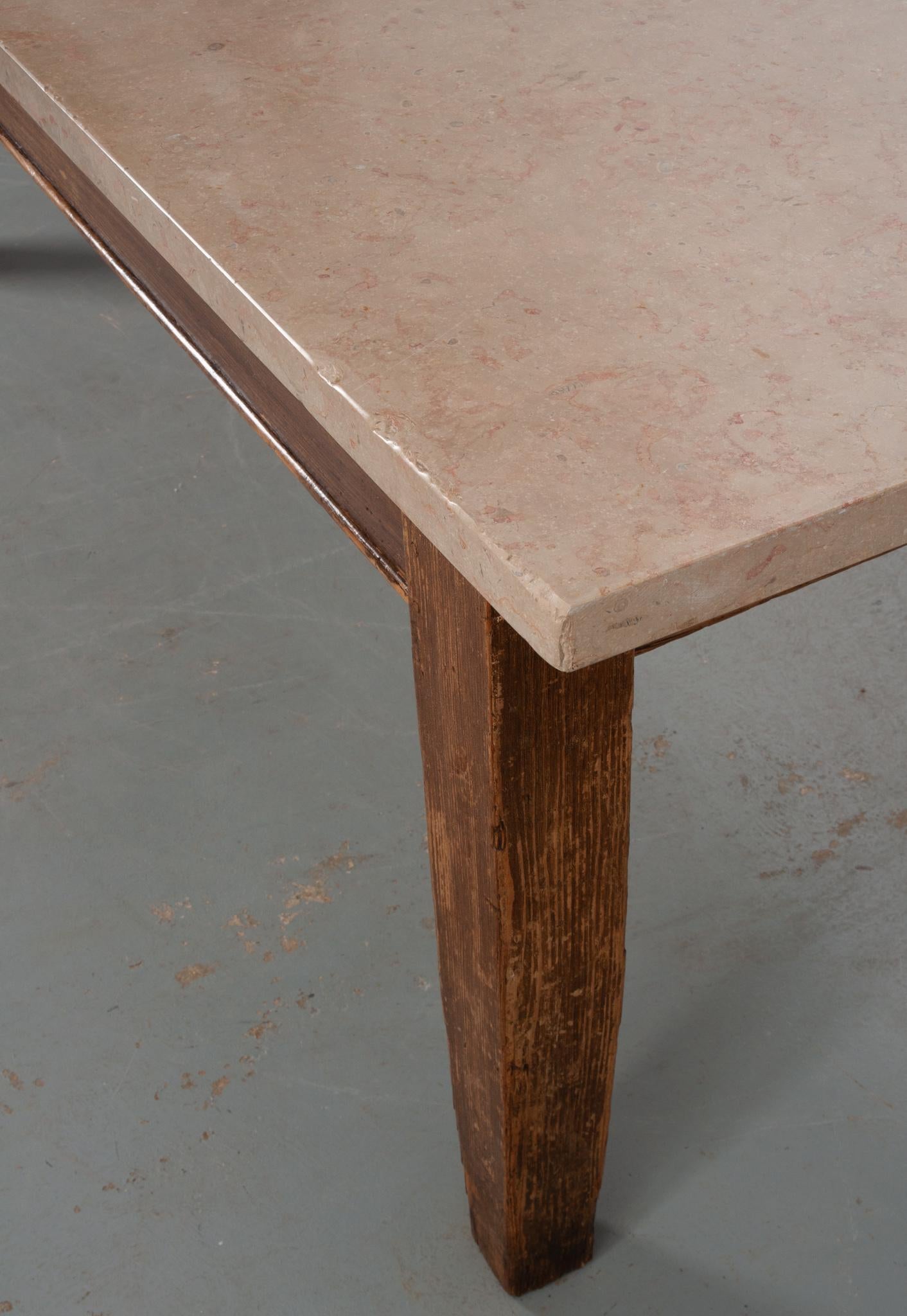 Massive English Oak and Soapstone Table at 1stDibs