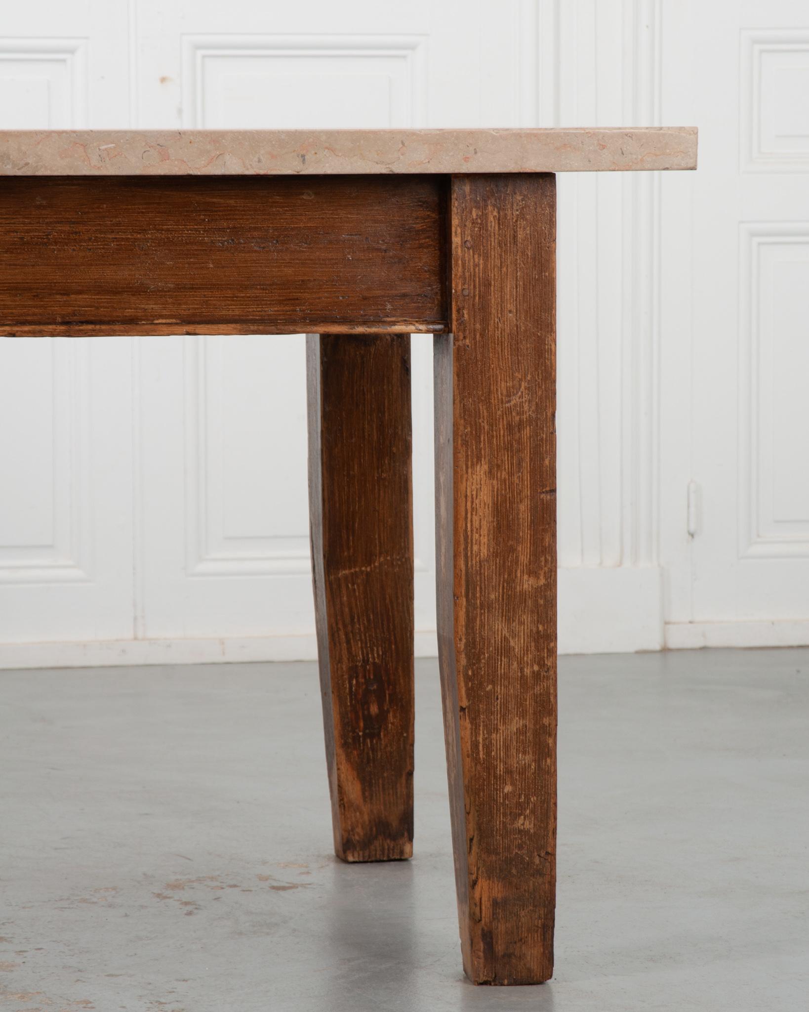 Massive English Oak and Soapstone Table at 1stDibs