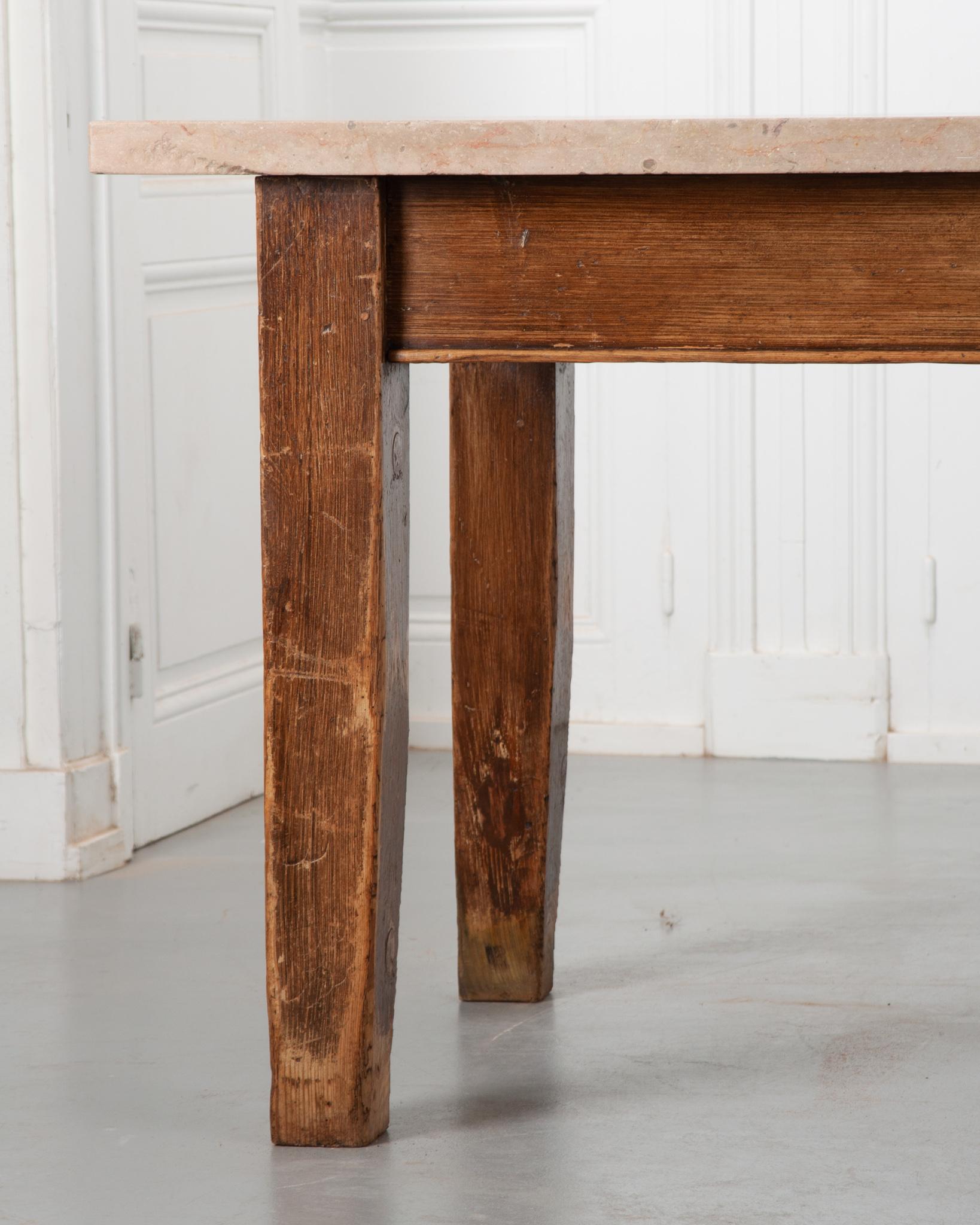 Massive English Oak and Soapstone Table at 1stDibs