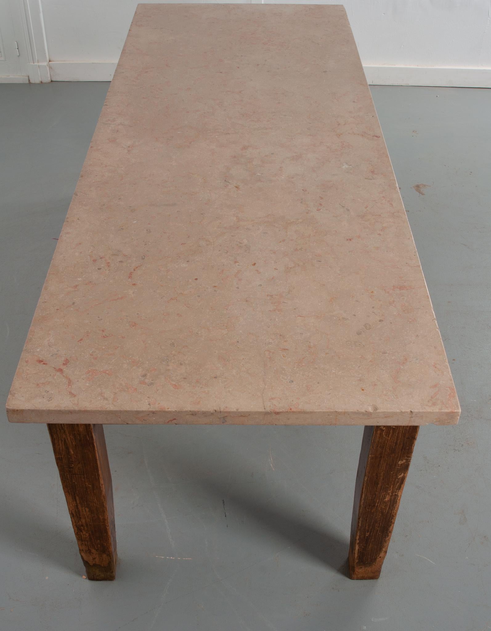 Massive English Oak and Soapstone Table at 1stDibs