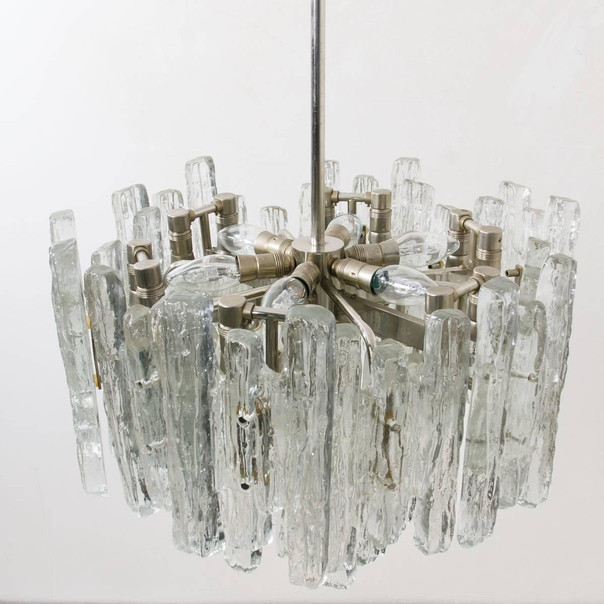 Massive Extra Large Three-Tiered Kalmar Ice Glass Chandelier For Sale 3