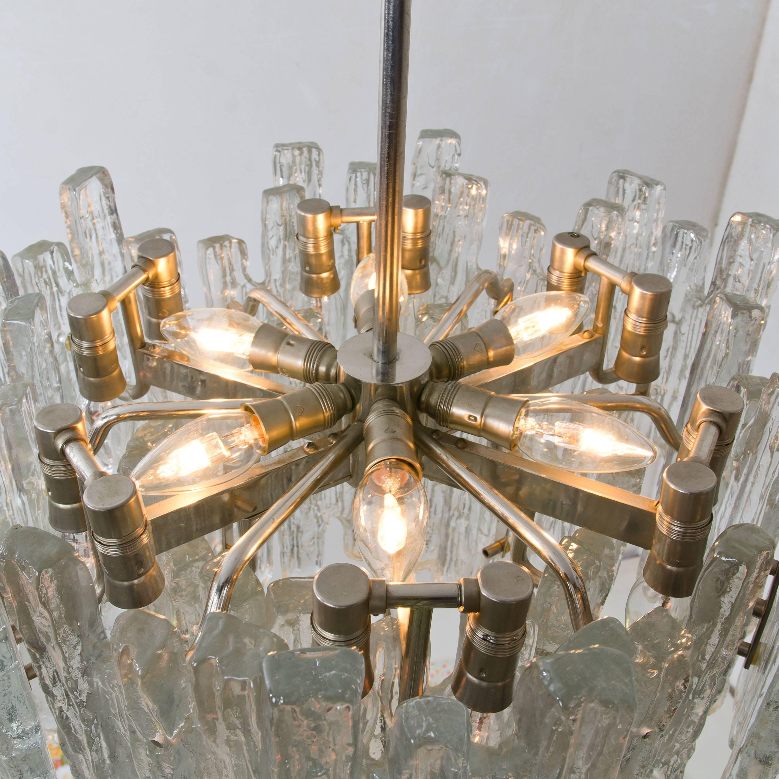 Massive Extra Large Three-Tiered Kalmar Ice Glass Chandelier For Sale 1