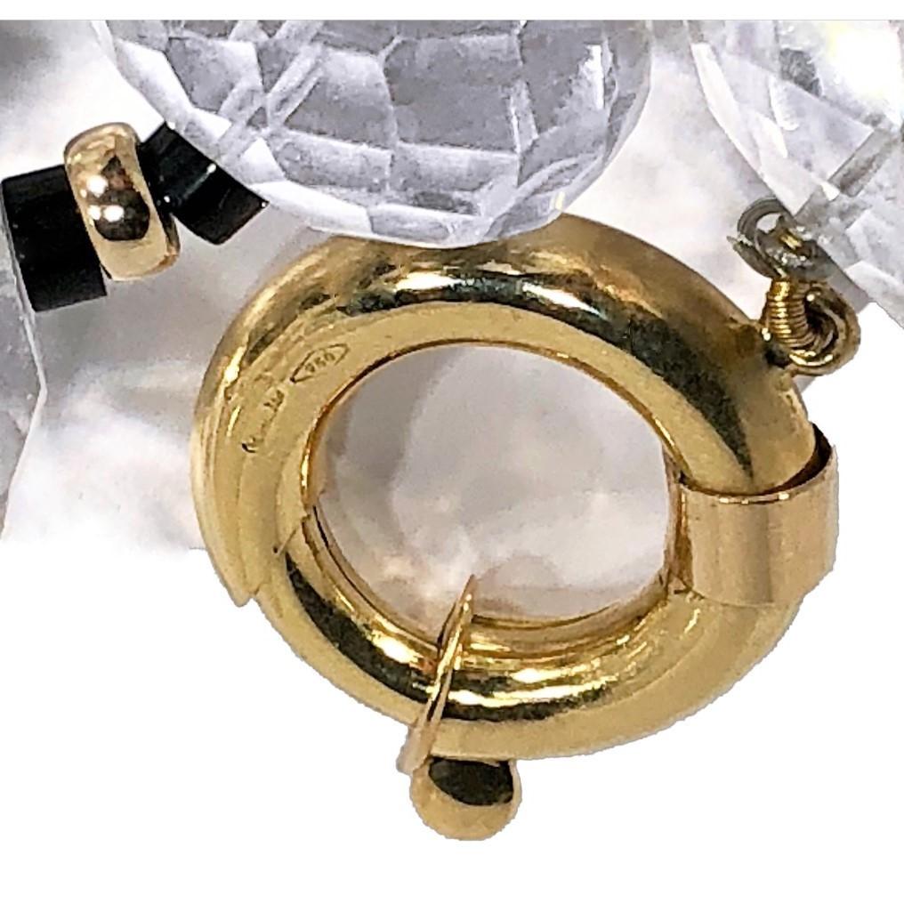Massive Halskette aus facettiertem Bergkristall:: Onyx und Gold mit 18k-Verschluss Damen