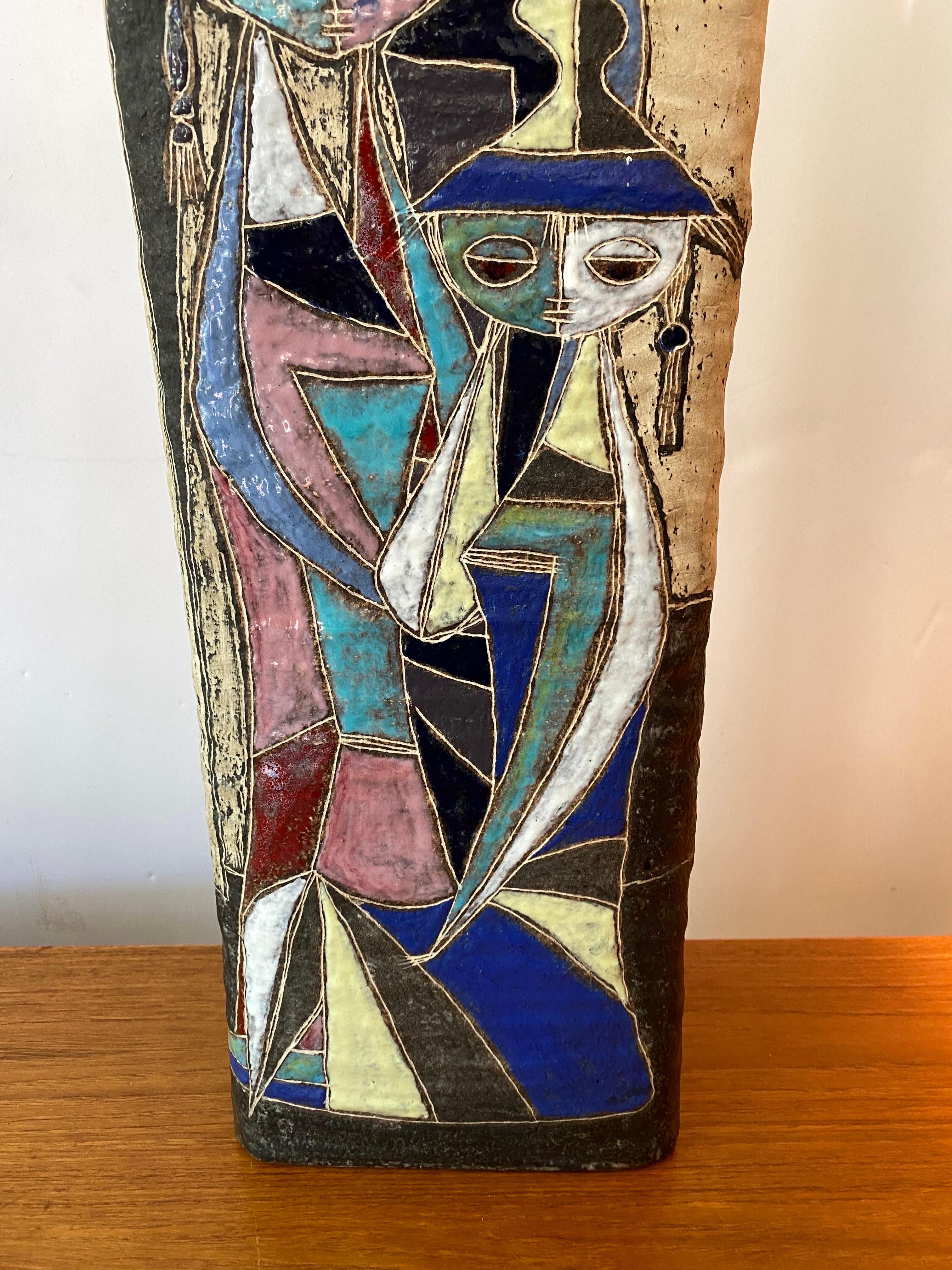 Massive Fantoni Ceramic Vase In Good Condition For Sale In Philadelphia, PA