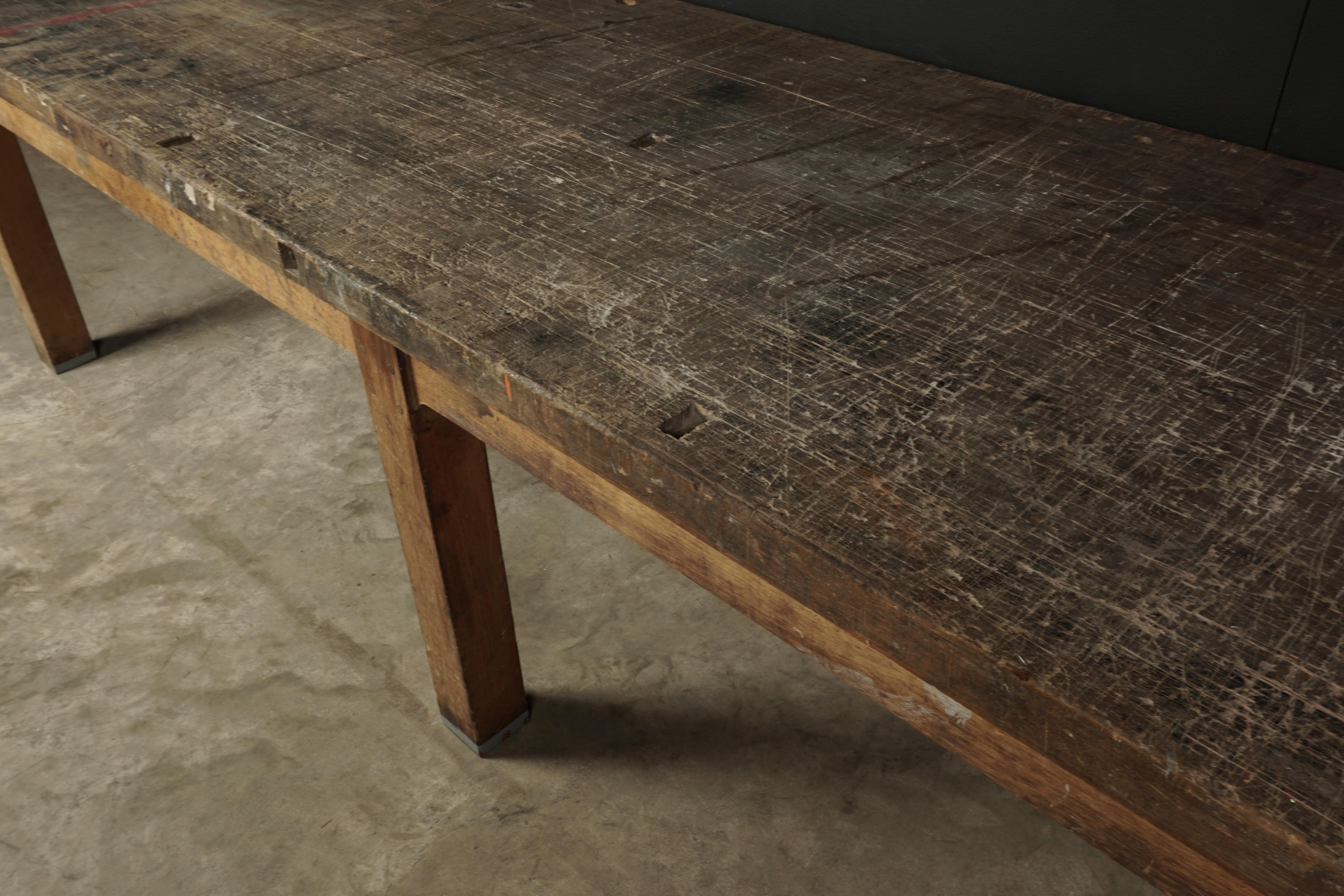 Early 20th Century Rare Dining Table from a Shipyard, France, circa 1920