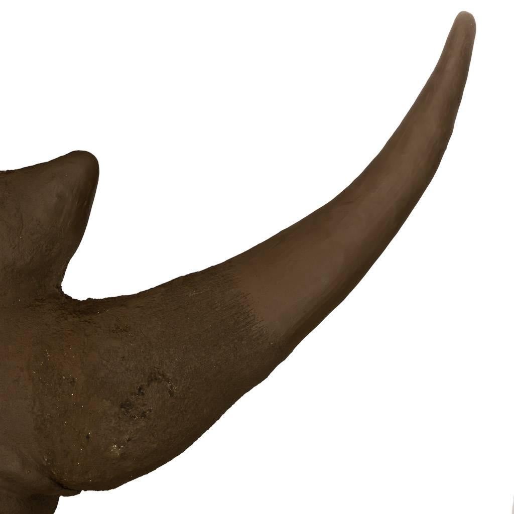 Massive Faux African Taxidermy Acrylic Hanging Rhino Head 1