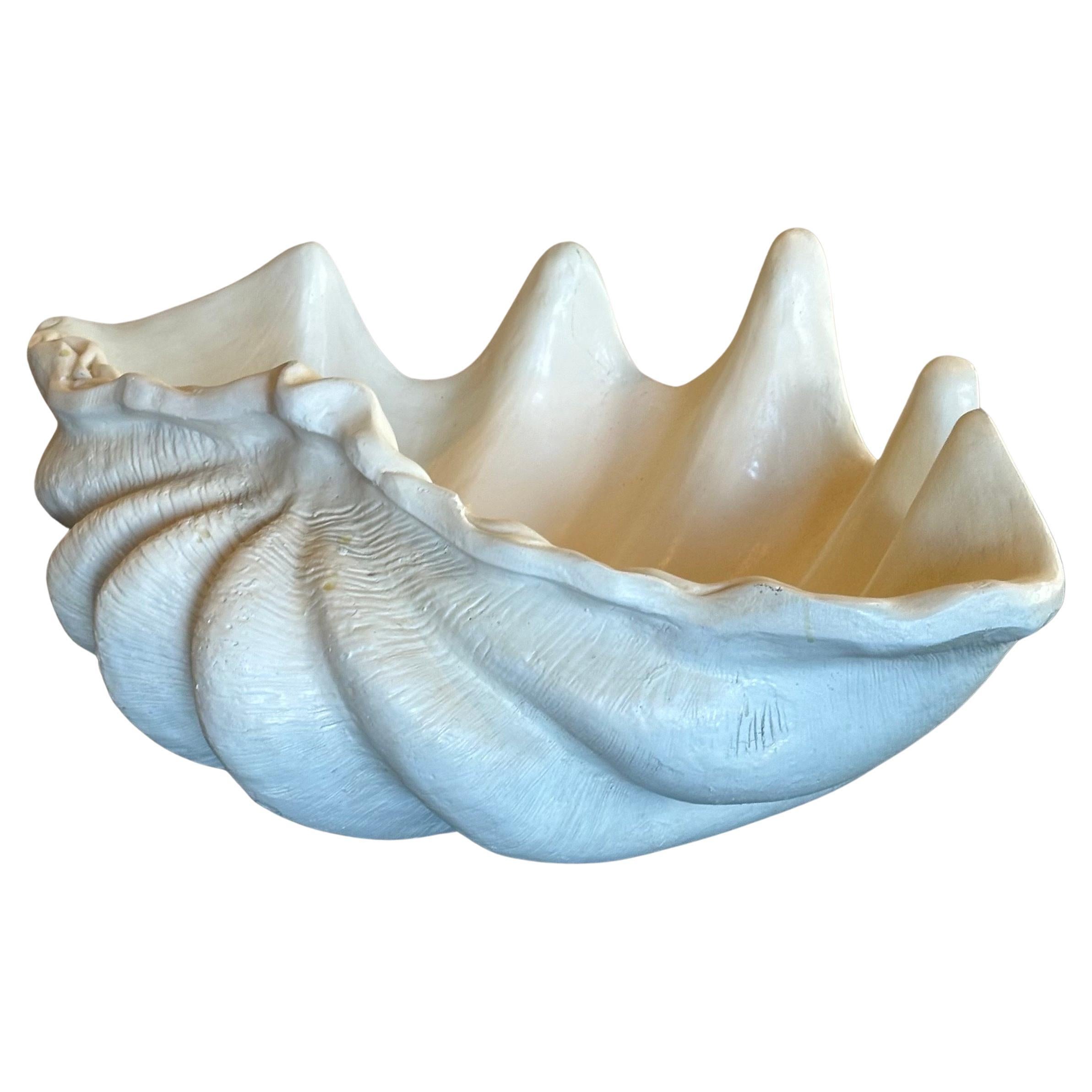 Massive Faux Sculptural Giant South Pacific Clam Shell / Planter For Sale 4
