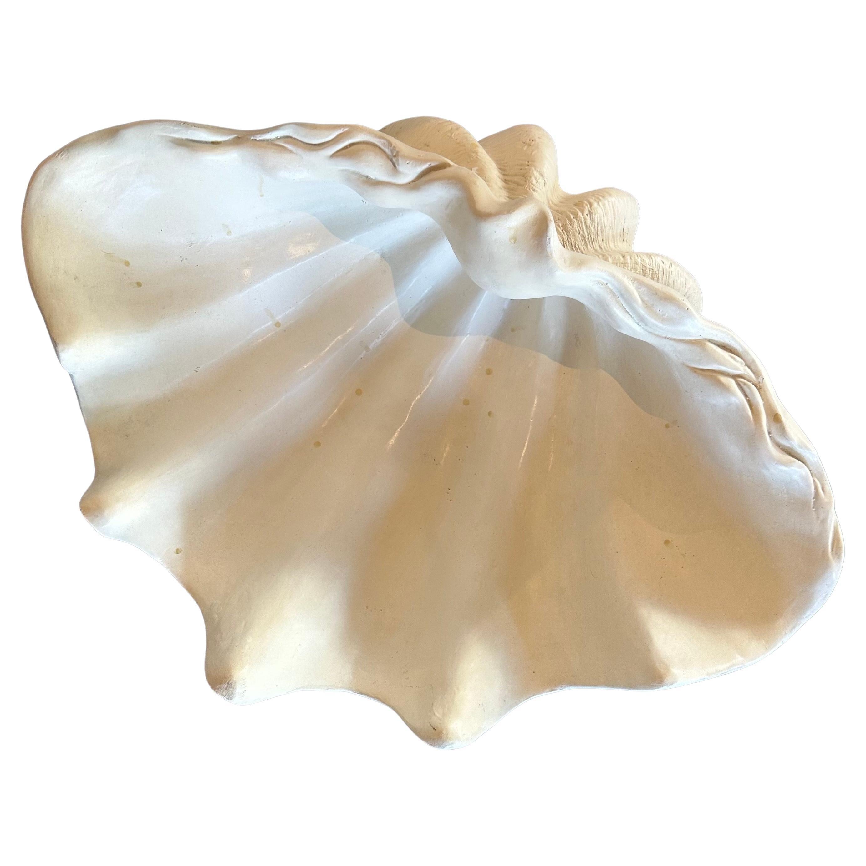 Hollywood Regency Massive Faux Sculptural Giant South Pacific Clam Shell / Planter For Sale