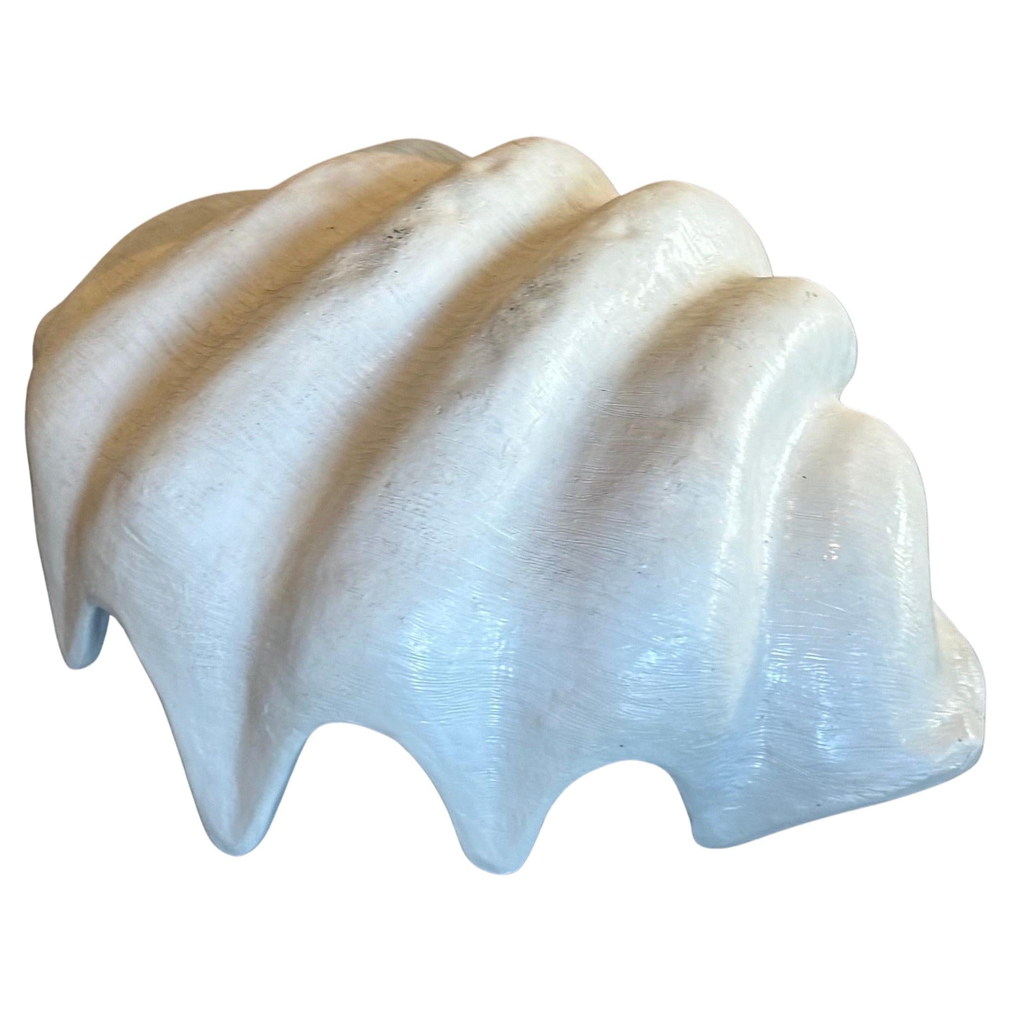 Asian Massive Faux Sculptural Giant South Pacific Clam Shell / Planter For Sale