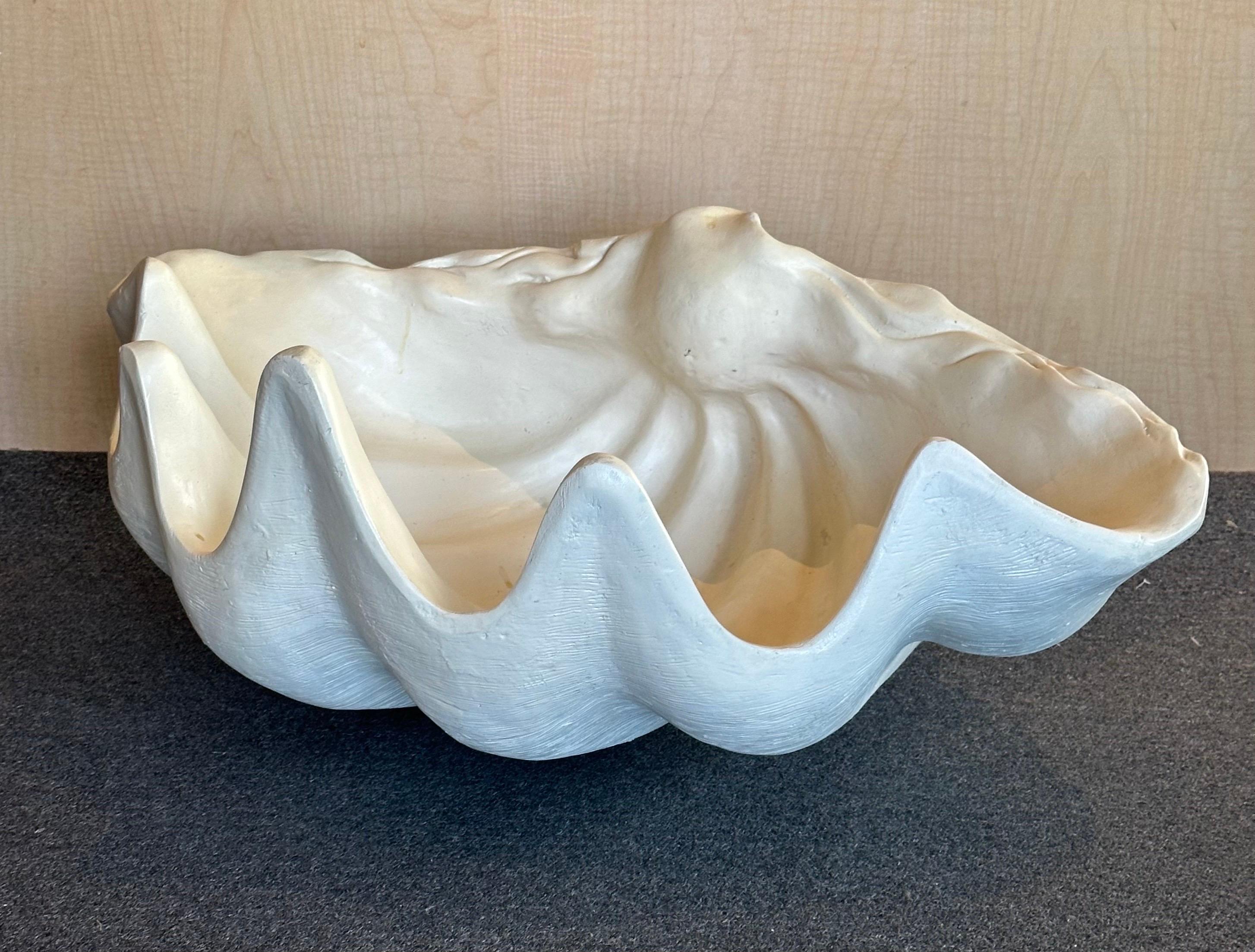Massive Faux Sculptural Giant South Pacific Clam Shell / Planter For Sale 1