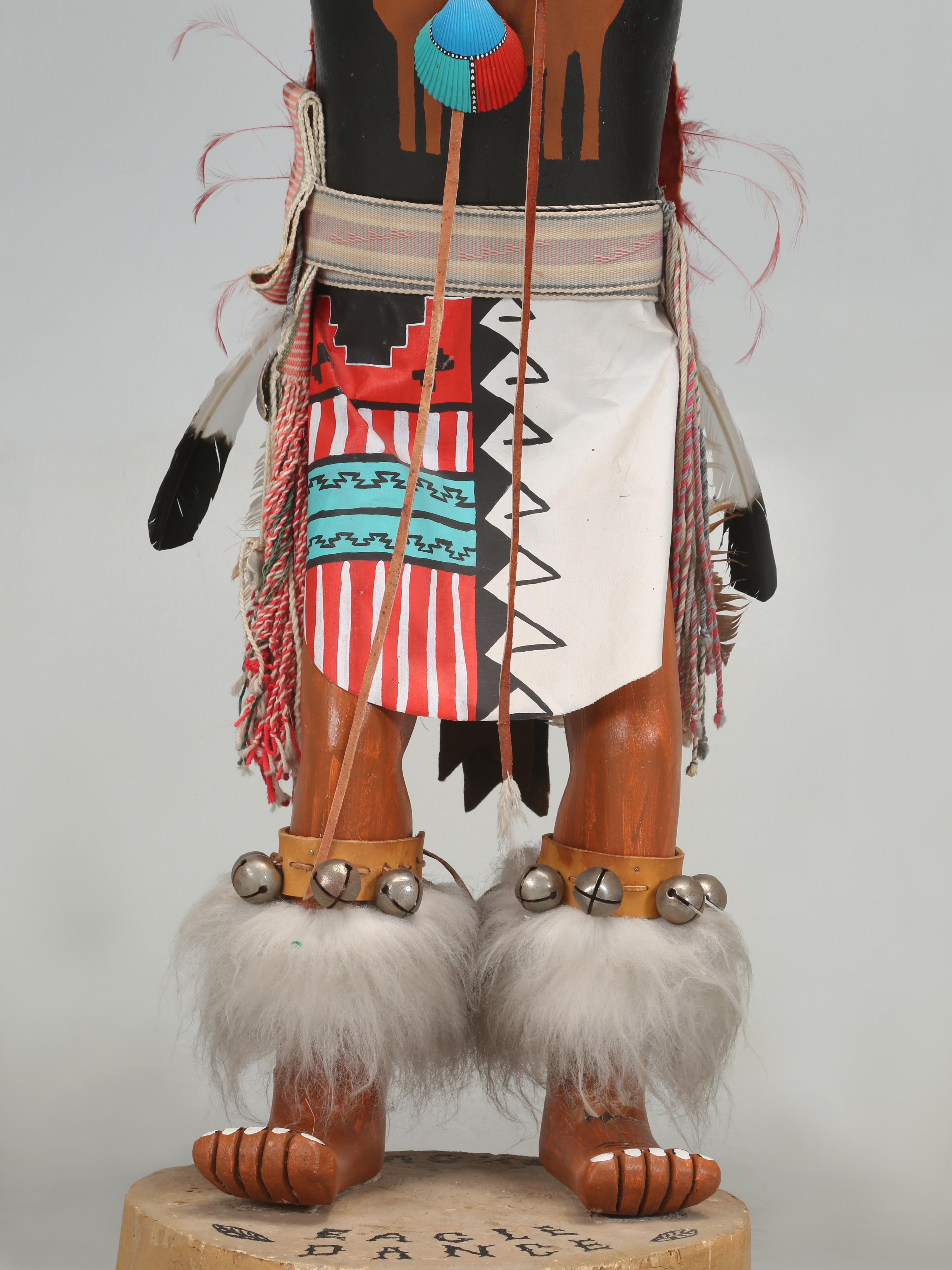 Massive Five Foot Tall Navajo Eagle Dancer Kachina Doll signed 