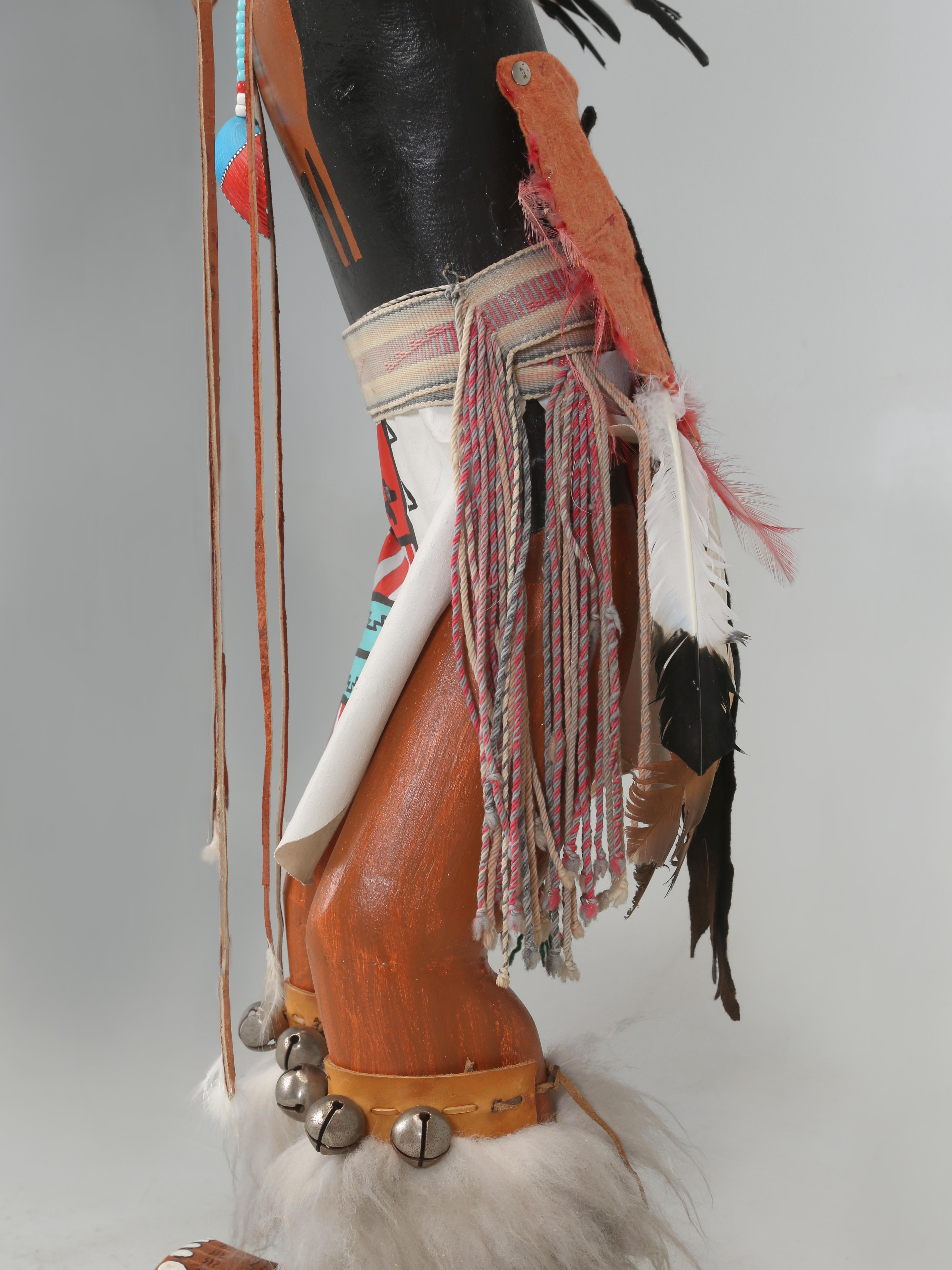 Massive Five Foot Tall Navajo Eagle Dancer Kachina Doll signed 