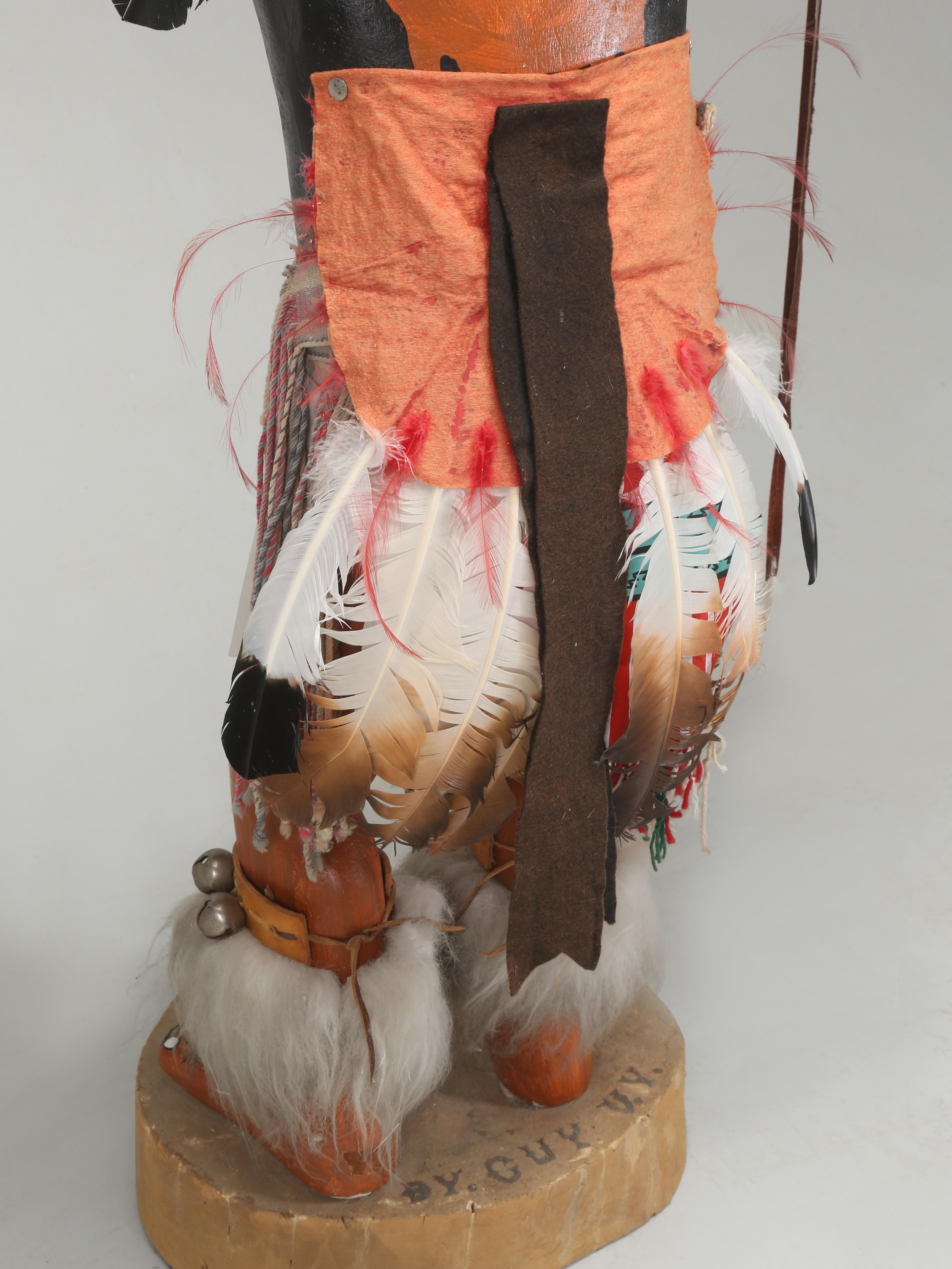 Massive Five Foot Tall Navajo Eagle Dancer Kachina Doll signed 