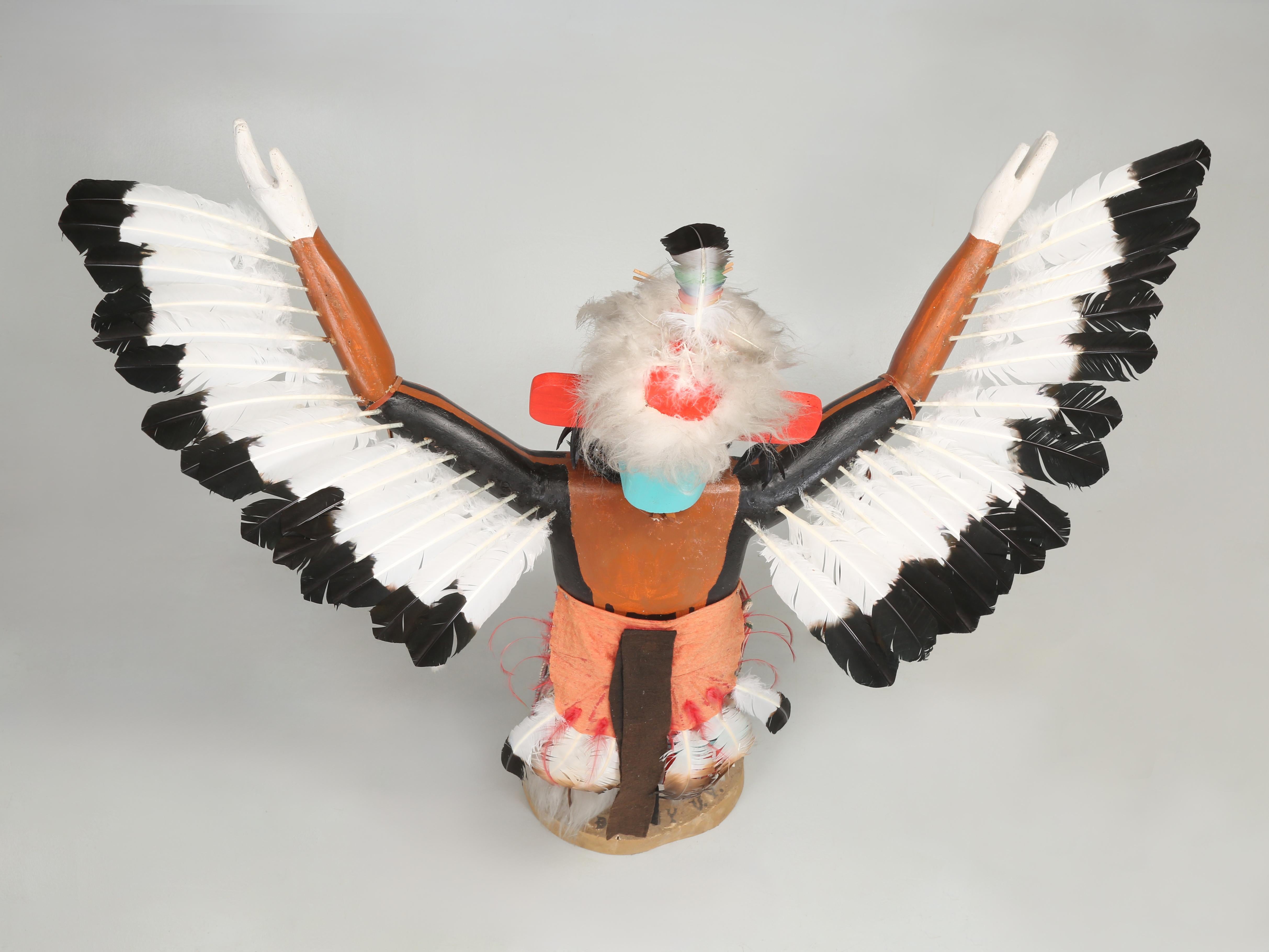 American Massive Five Foot Tall Navajo Eagle Dancer Kachina Doll signed 