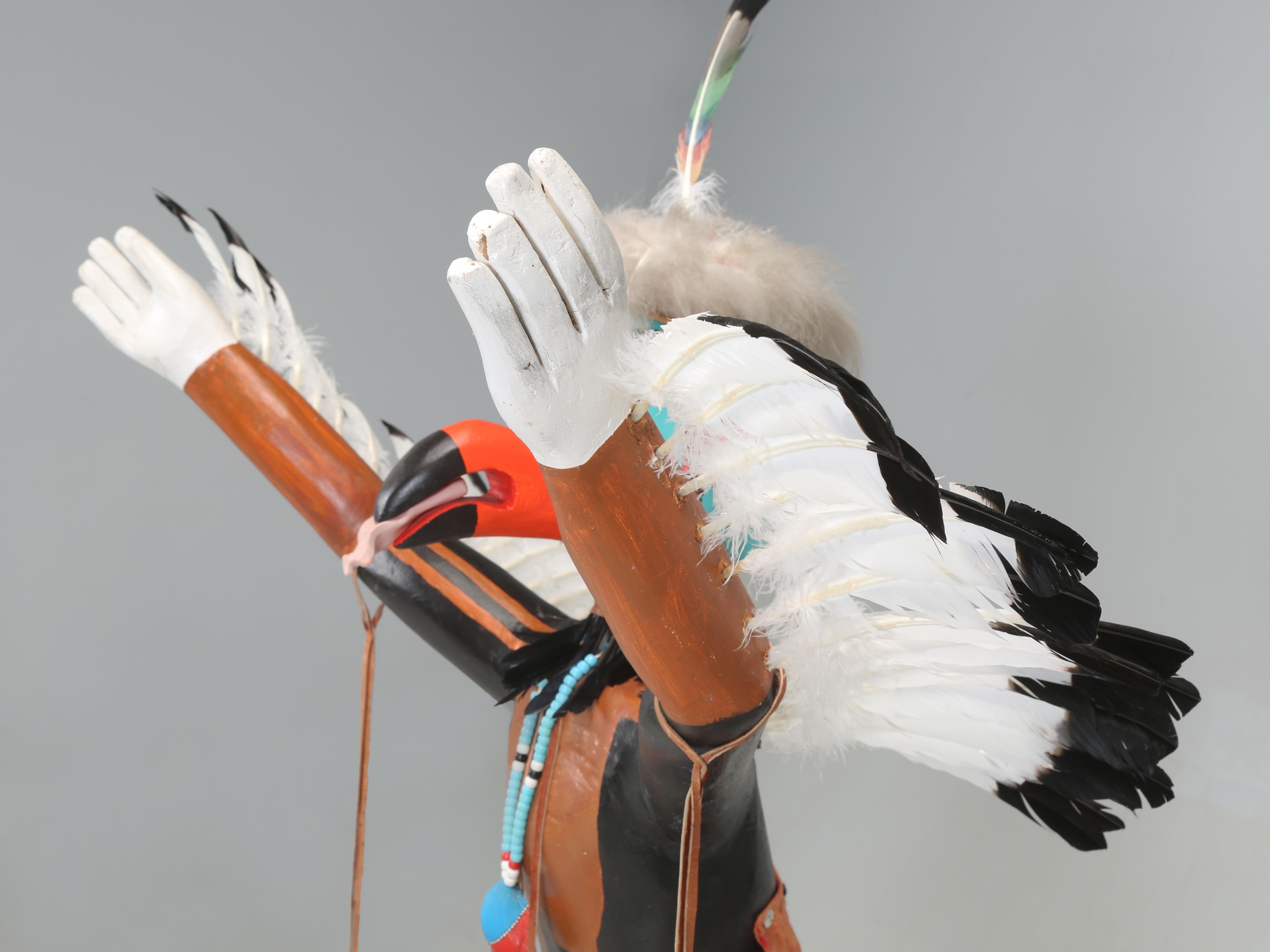 Massive Five Foot Tall Navajo Eagle Dancer Kachina Doll signed 