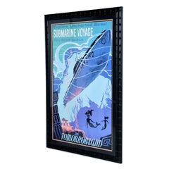 Massive Framed Disney Tomorrowland Submarine Voyage and Mermaid Poster