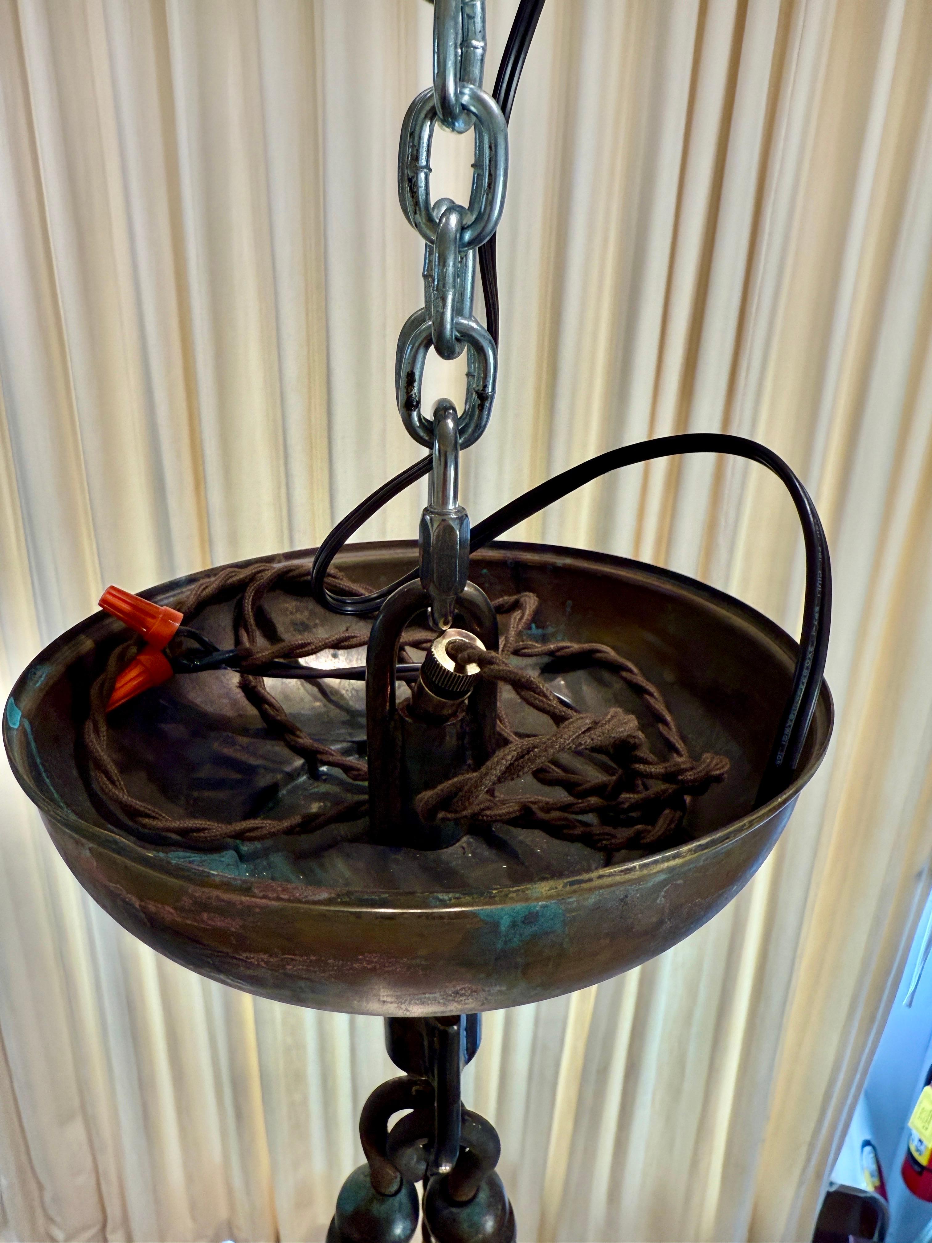 Massive French 19th Century Frosted Glass Bell Jar Hanging Light - TWO Available For Sale 13
