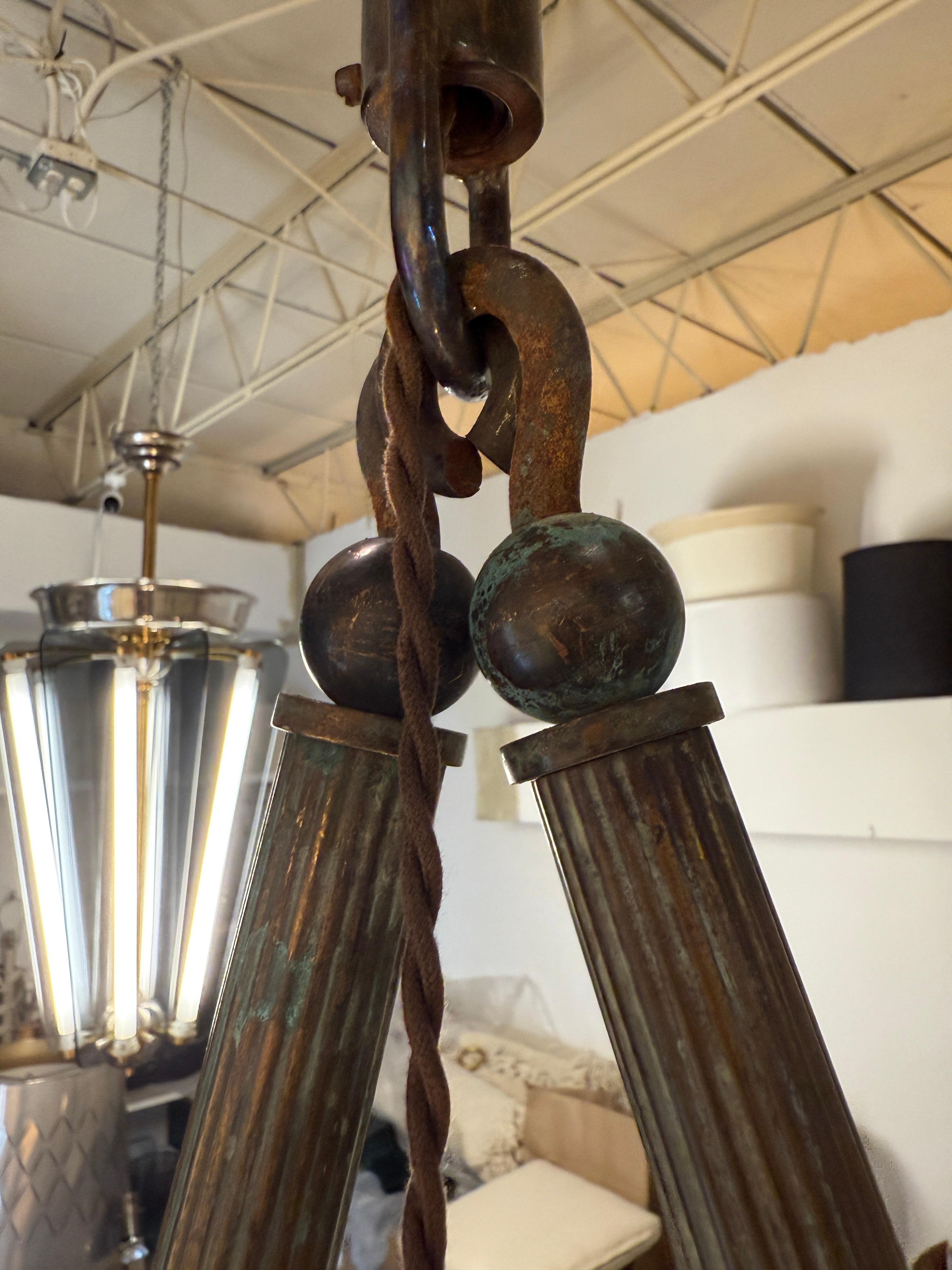 Massive French 19th Century Frosted Glass Bell Jar Hanging Light - TWO Available For Sale 14