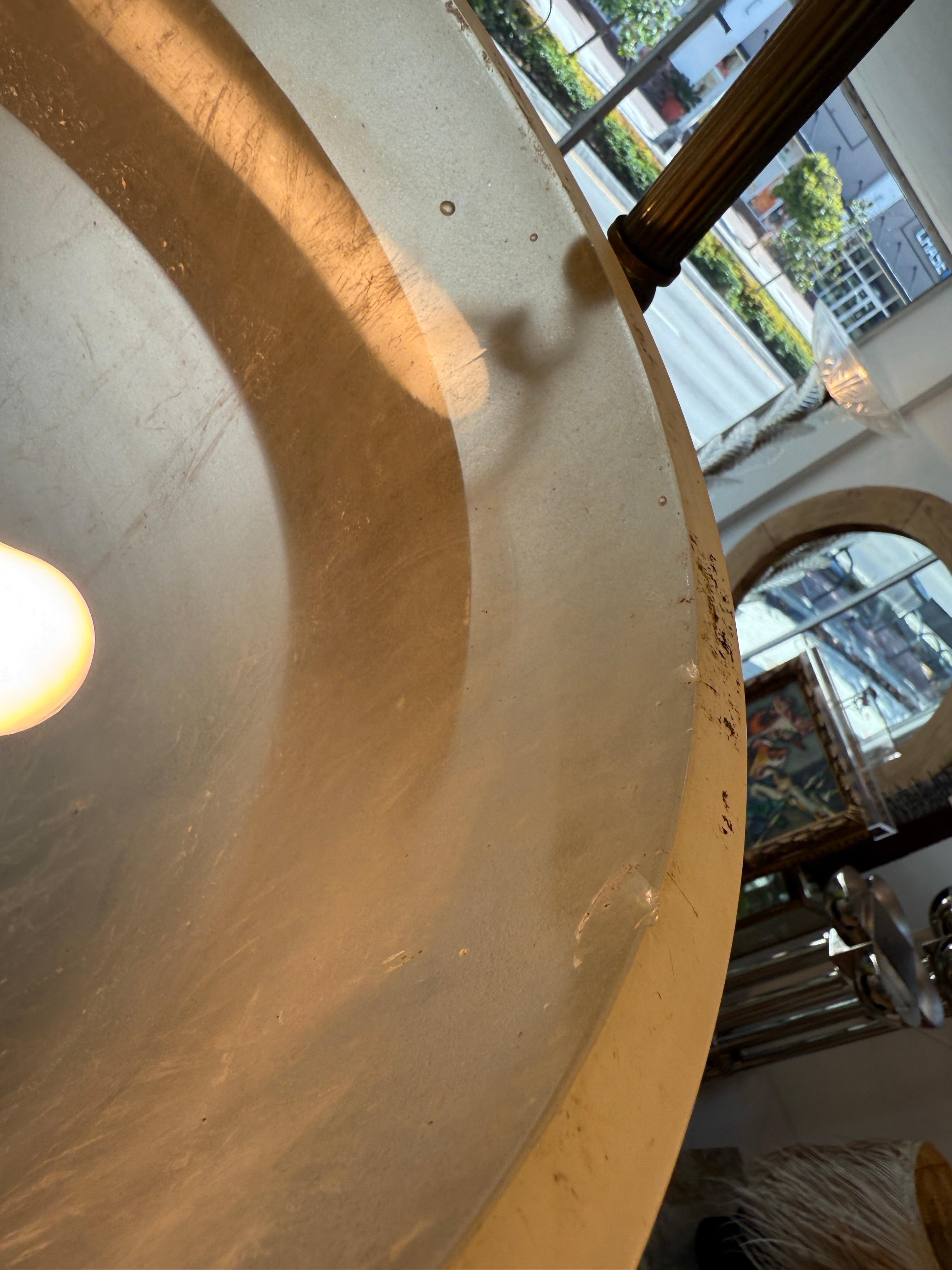 Massive French 19th Century Frosted Glass Bell Jar Hanging Light - TWO Available For Sale 16