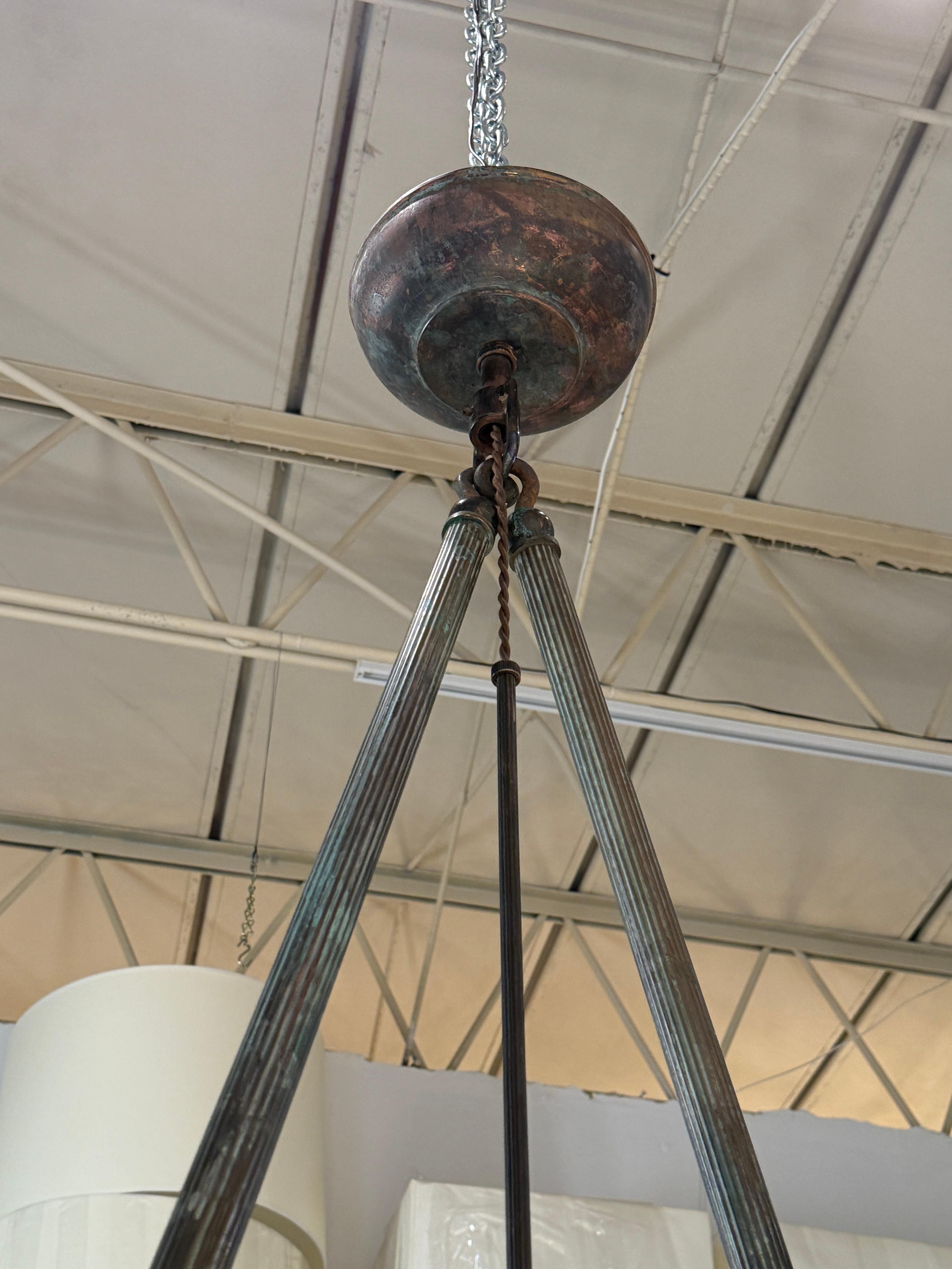 Massive French 19th Century Frosted Glass Bell Jar Hanging Light - TWO Available For Sale 2