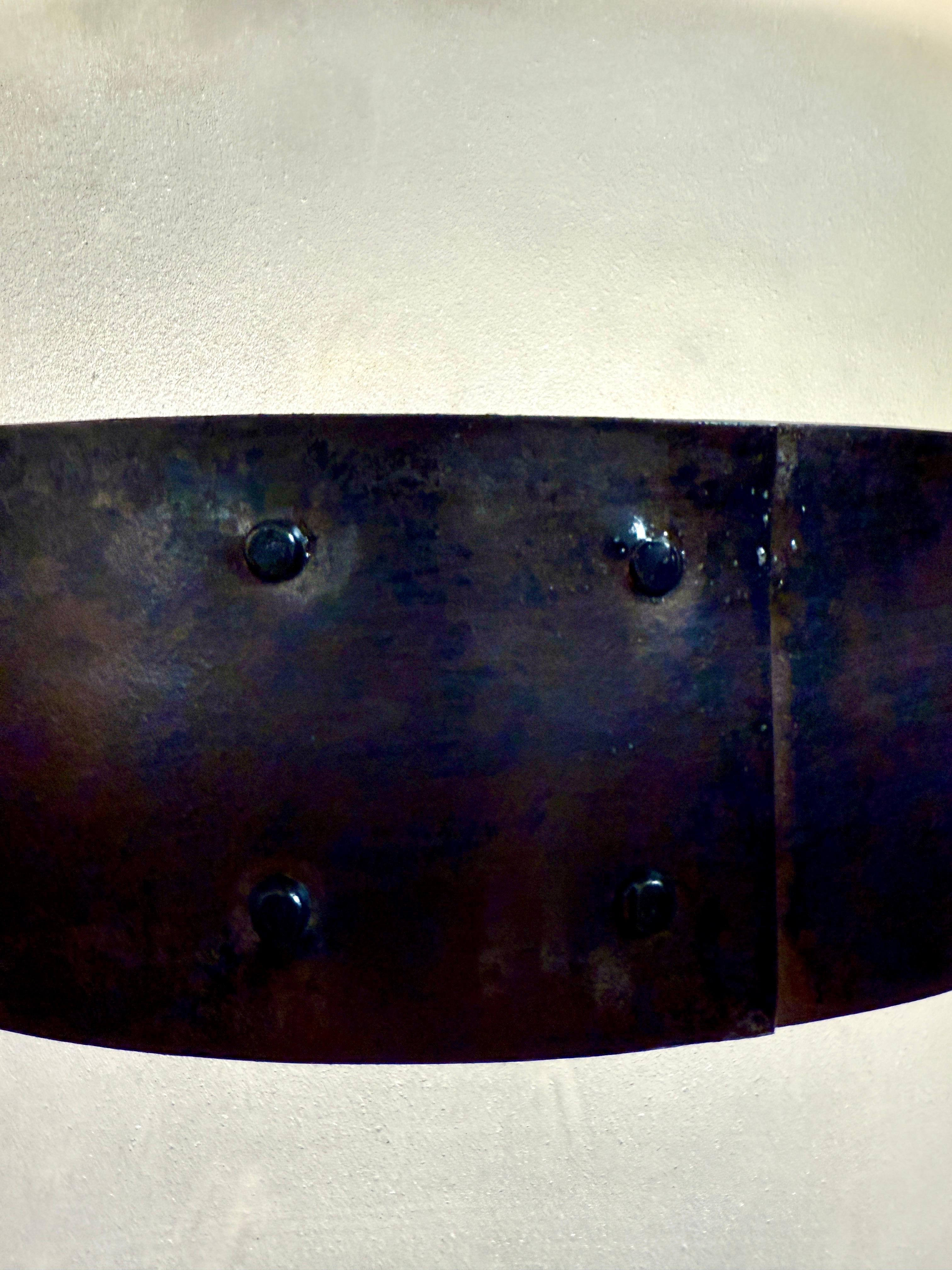 Massive French 19th Century Frosted Glass Bell Jar Hanging Light - TWO Available For Sale 4