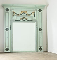 Massive French 19th Century Trumeau with new Mirror Plate