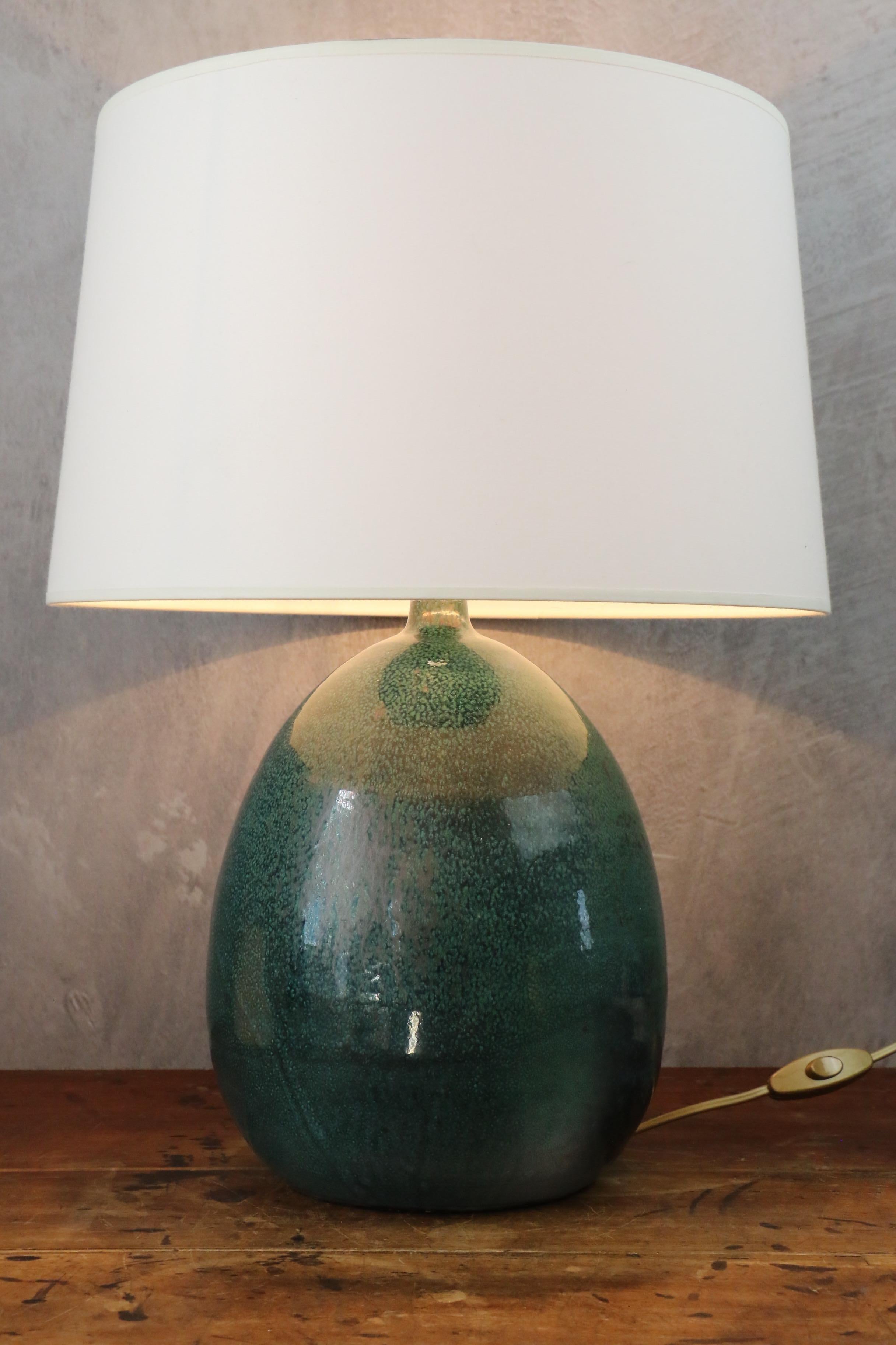 Massive French Ceramic Lamp by Roland Zobel, 1960, era Capron, Jouve, Ruelland For Sale 5