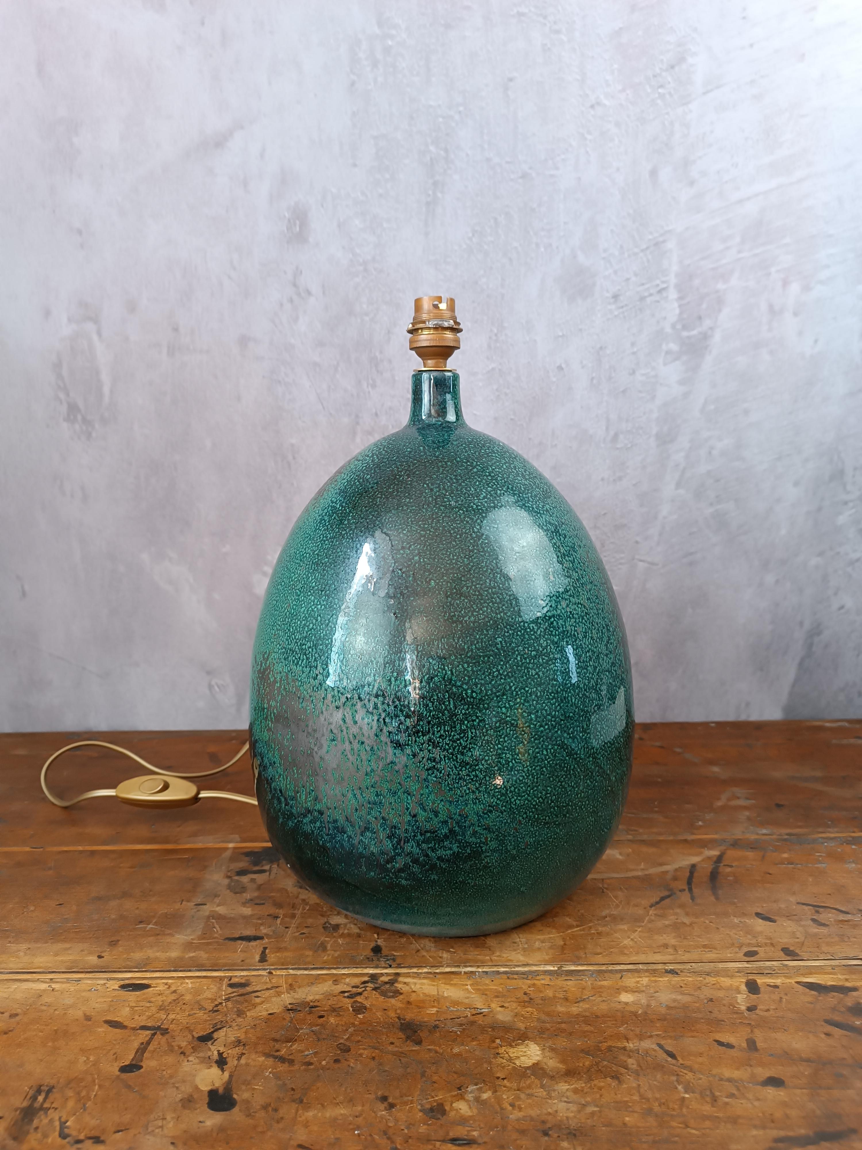 Massive French Ceramic Lamp by Roland Zobel, 1960, era Capron, Jouve, Ruelland For Sale 6
