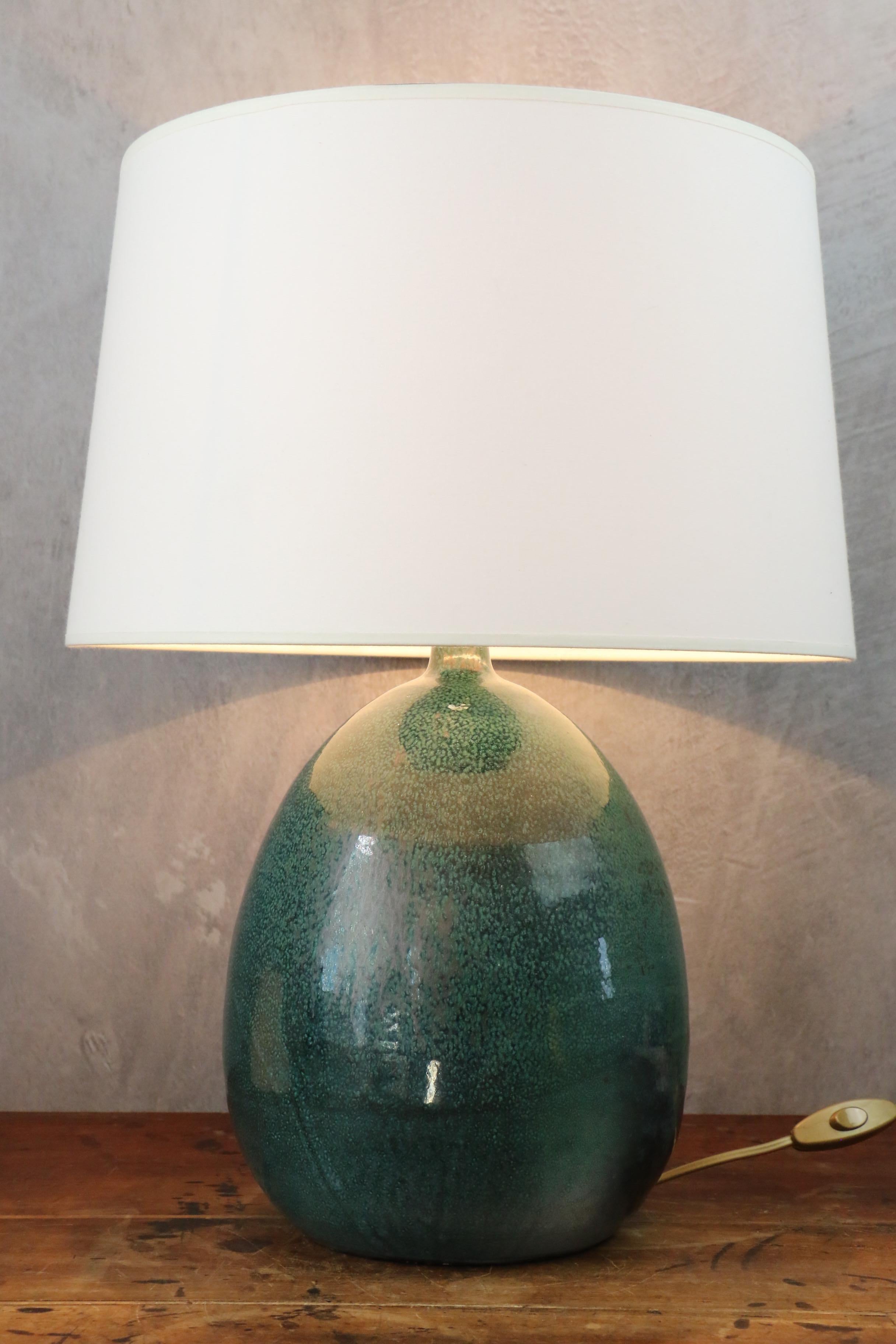Massive French Ceramic Lamp by Roland Zobel, 1960, era Capron, Jouve, Ruelland For Sale 7