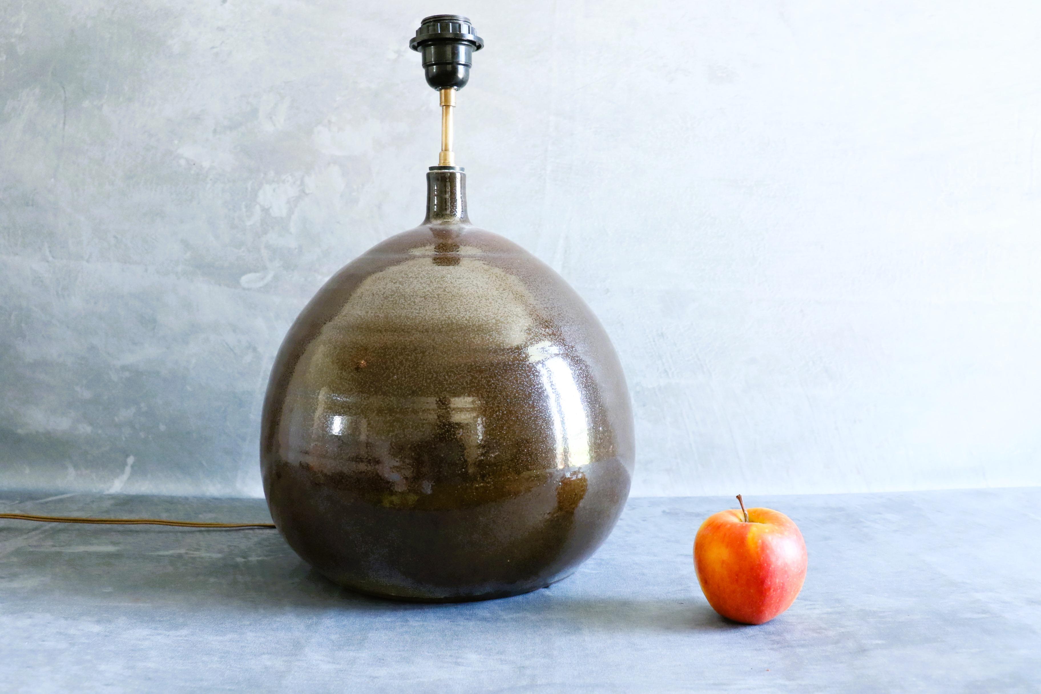 Lámpara de cerámica francesa maciza de Roland Zobel, 1960, época Capron, Jouve, Ruelland Moderno de mediados de siglo en venta