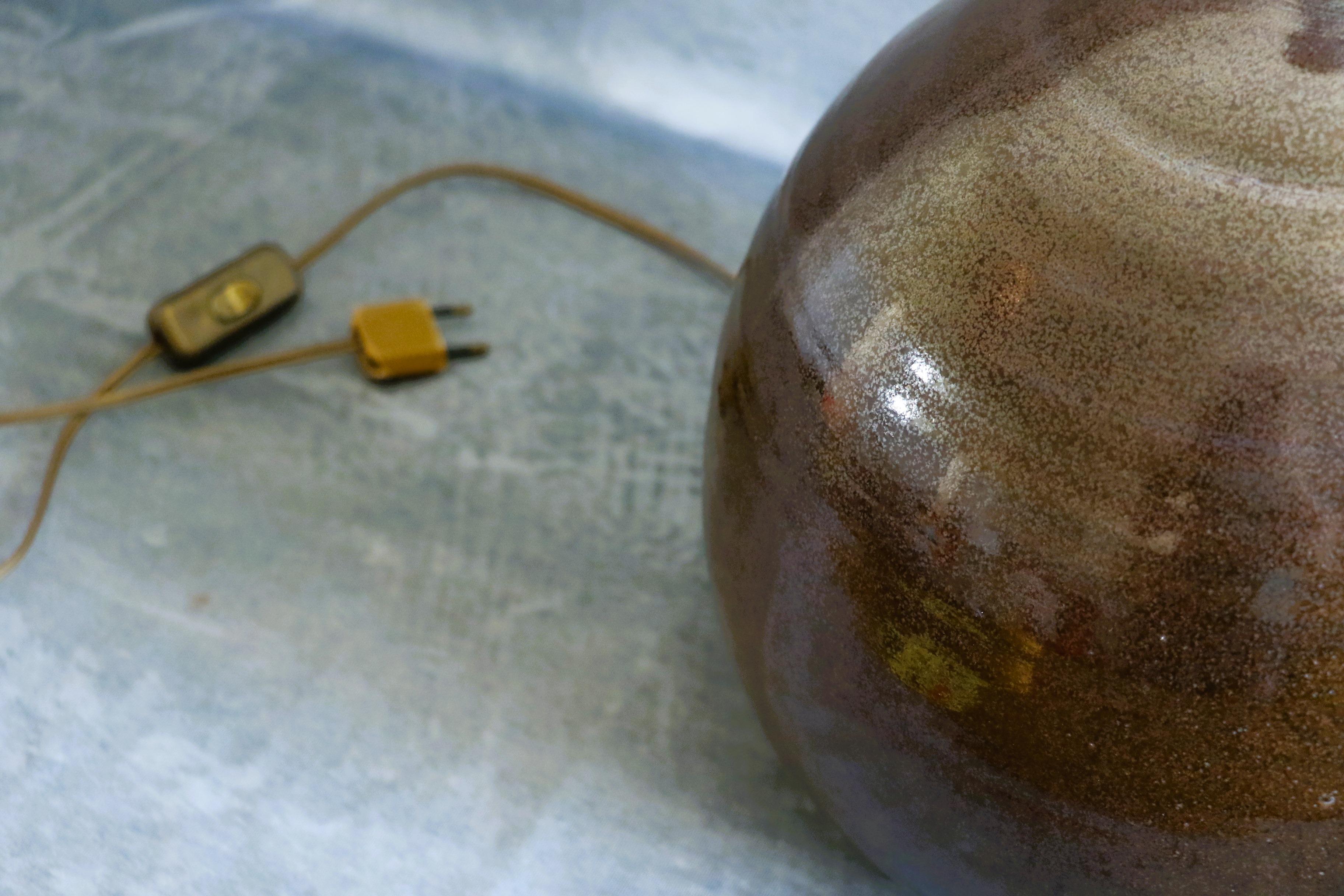 Lámpara de cerámica francesa maciza de Roland Zobel, 1960, época Capron, Jouve, Ruelland en venta 1