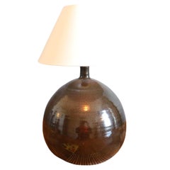 Monumental French ceramic lamp by Roland Zobel, 1960, era Capron, Ruelland