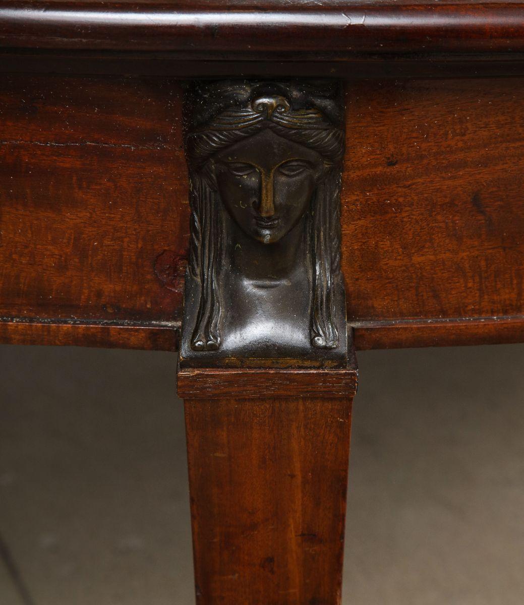 Massive French Consulate Period Mahogany and Bronze Extending Dining Table 4