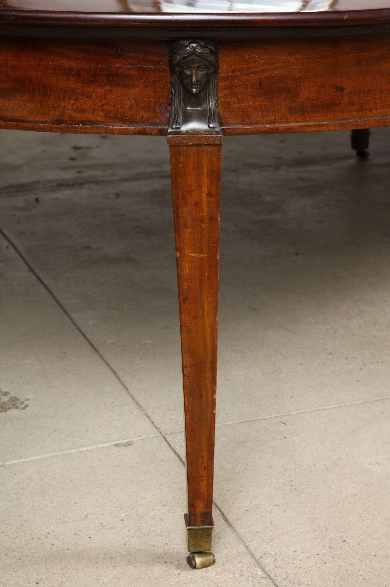 Massive French Consulate Period Mahogany and Bronze Extending Dining Table 5