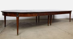 Massive French Consulate Period Mahogany and Bronze Extending Dining Table