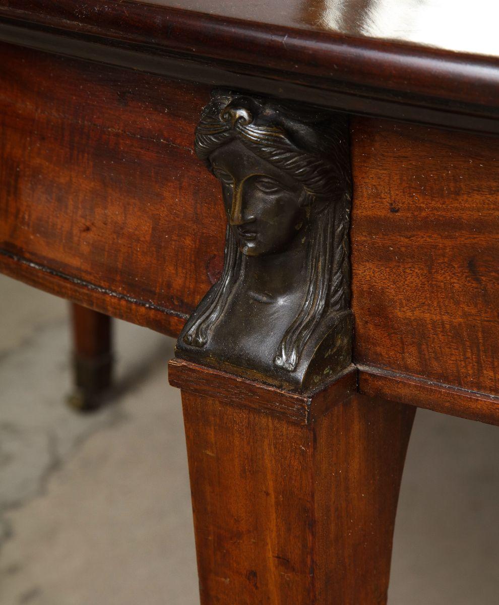Massive French Consulate Period Mahogany and Bronze Extending Dining Table 3