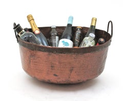 Massive French Copper Cauldron Pot with Iron Handles