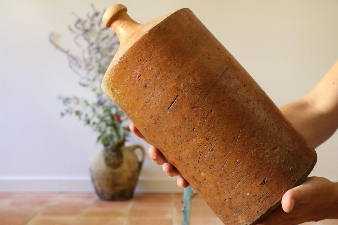 Massives französisches Steingutflasche aus Steingut, spätes 19. Jahrhundert – Terrakottaflasche im Angebot 2