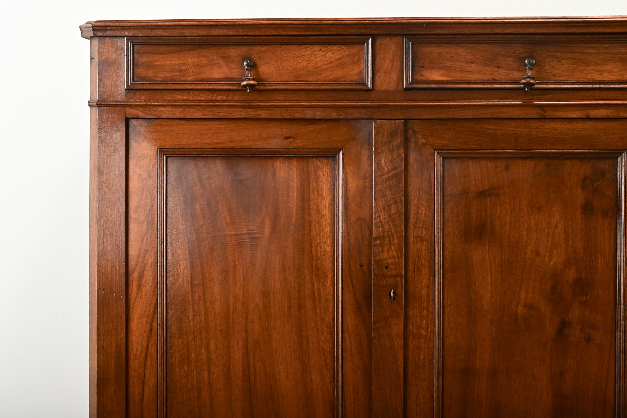 Massive French Louis Philippe Walnut Enfilade In Good Condition In Baton Rouge, LA