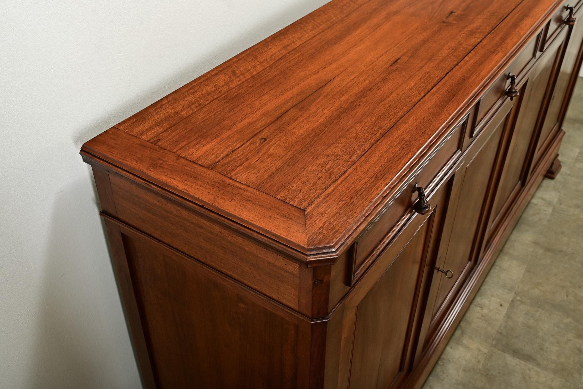 19th Century Massive French Louis Philippe Walnut Enfilade