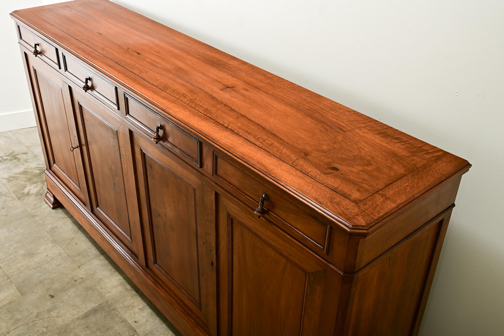 Massive French Louis Philippe Walnut Enfilade 2