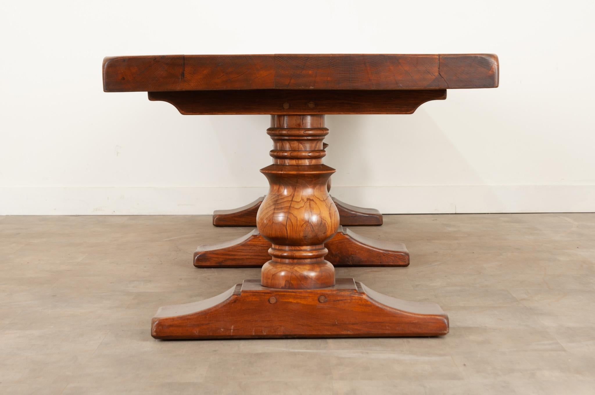 Massive French Oak Trestle Base Dining Table 6