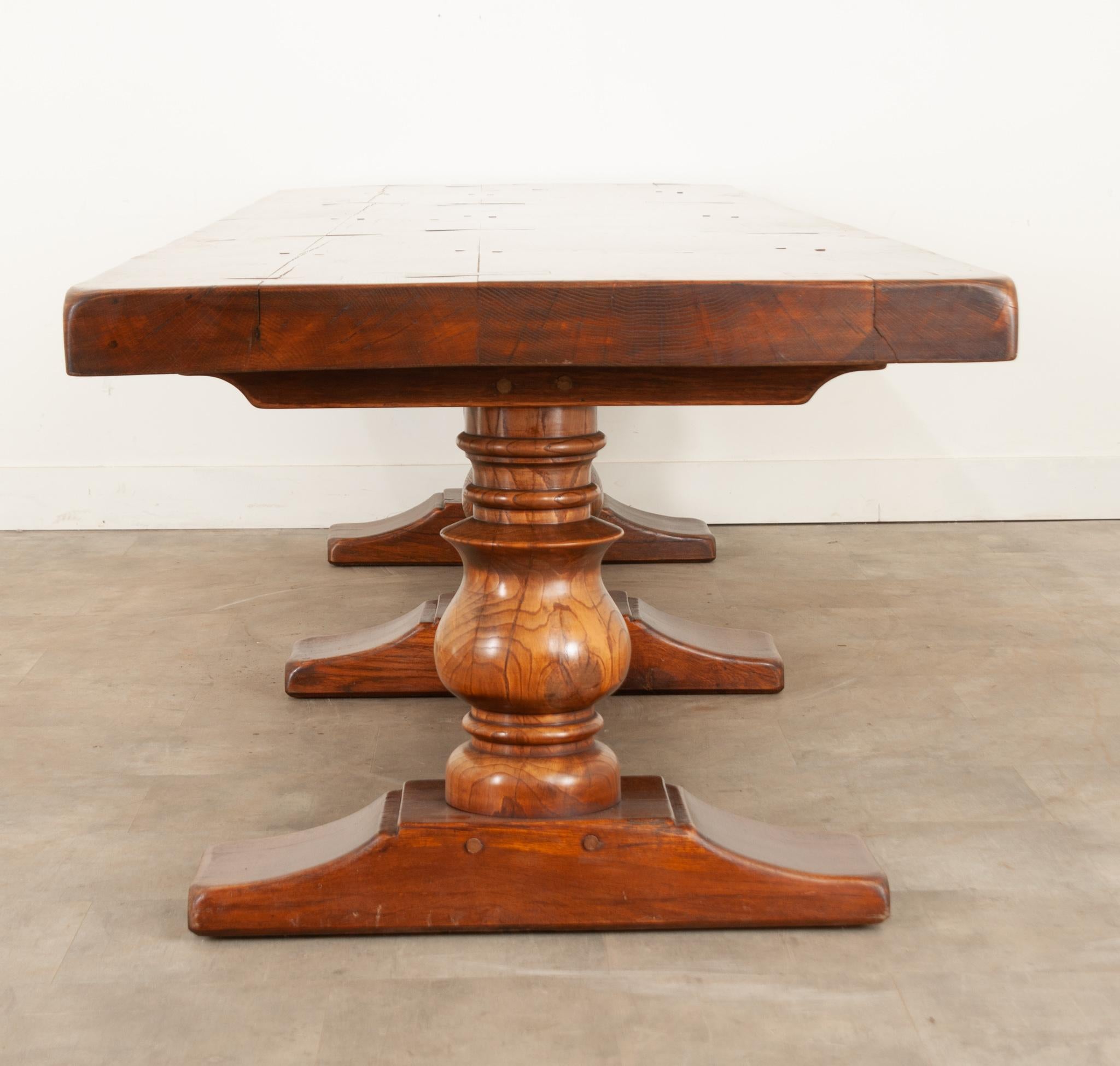 Massive French Oak Trestle Base Dining Table 7