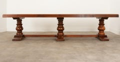 Massive French Oak Trestle Base Dining Table